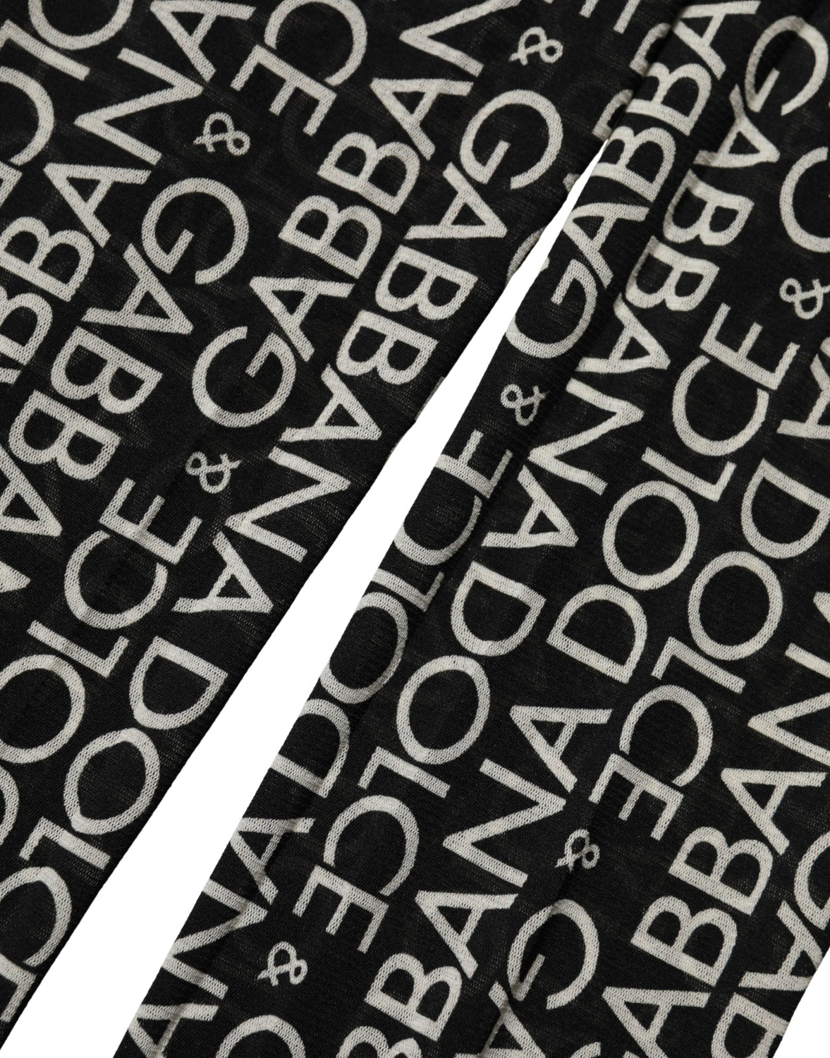 Black White All Over Print Sheer Stretch Tights Socks