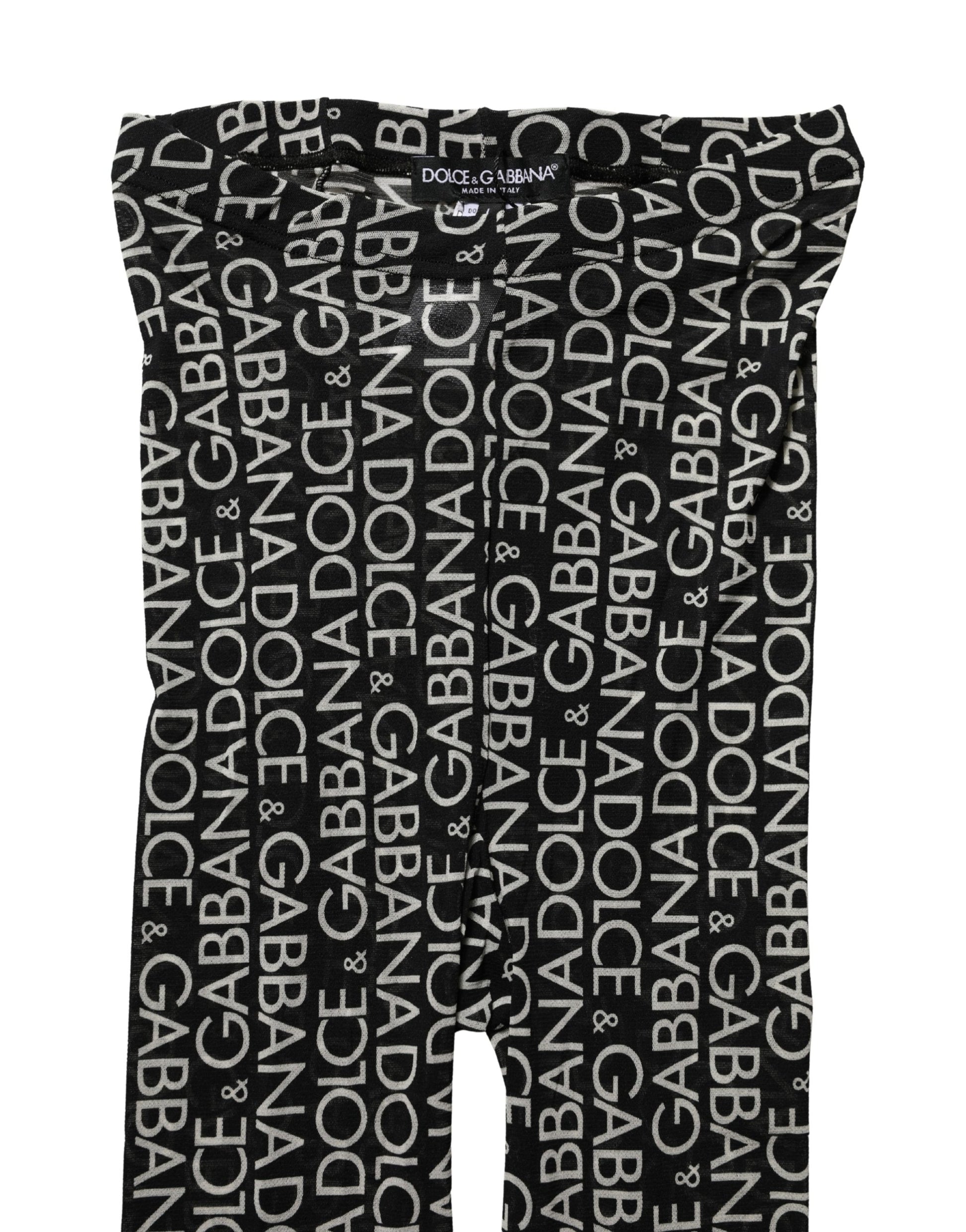 Black White All Over Print Sheer Stretch Tights Socks