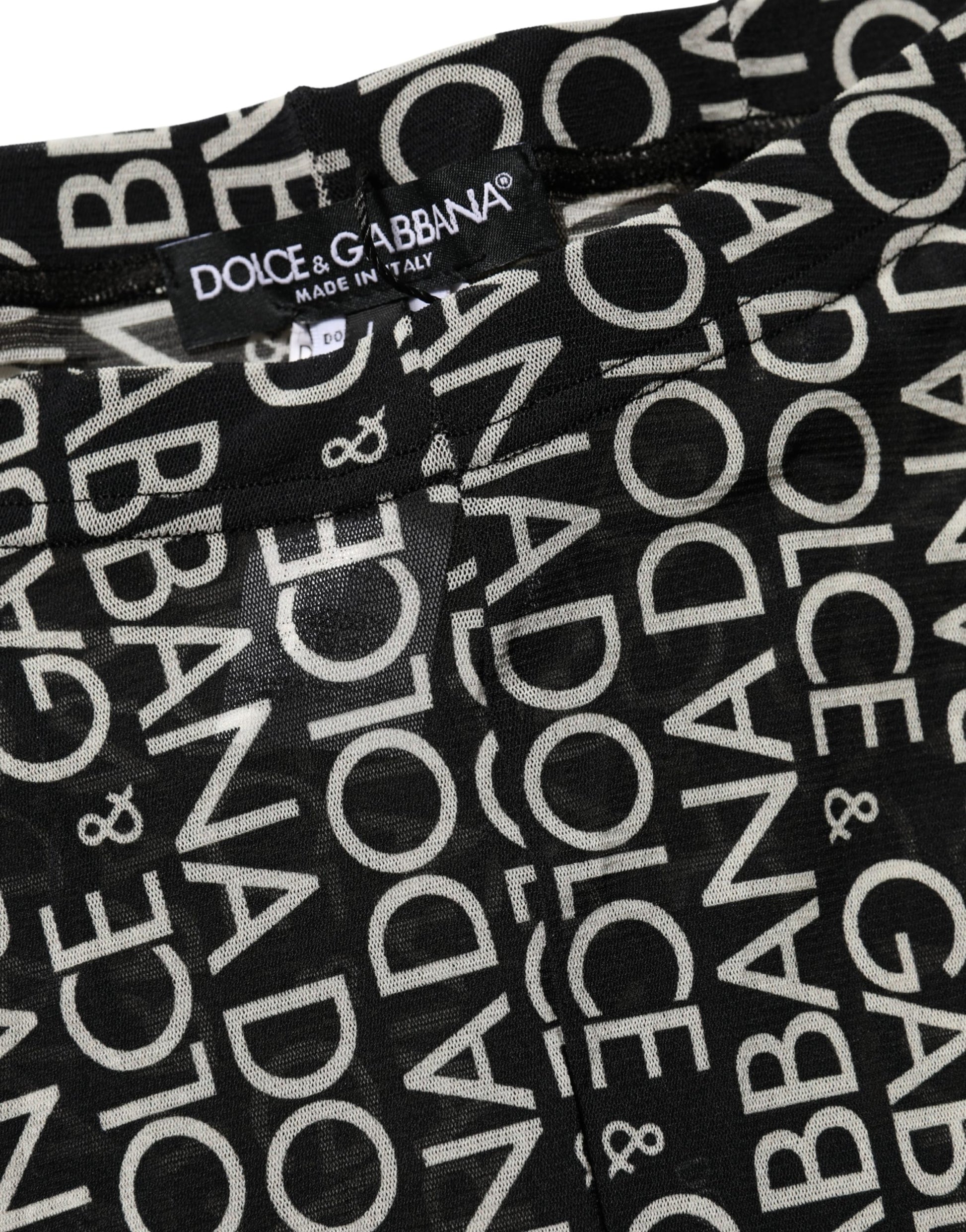 Black White All Over Print Sheer Stretch Tights Socks
