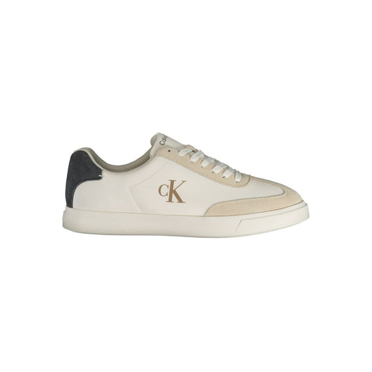 White Polyester Men's Sneaker