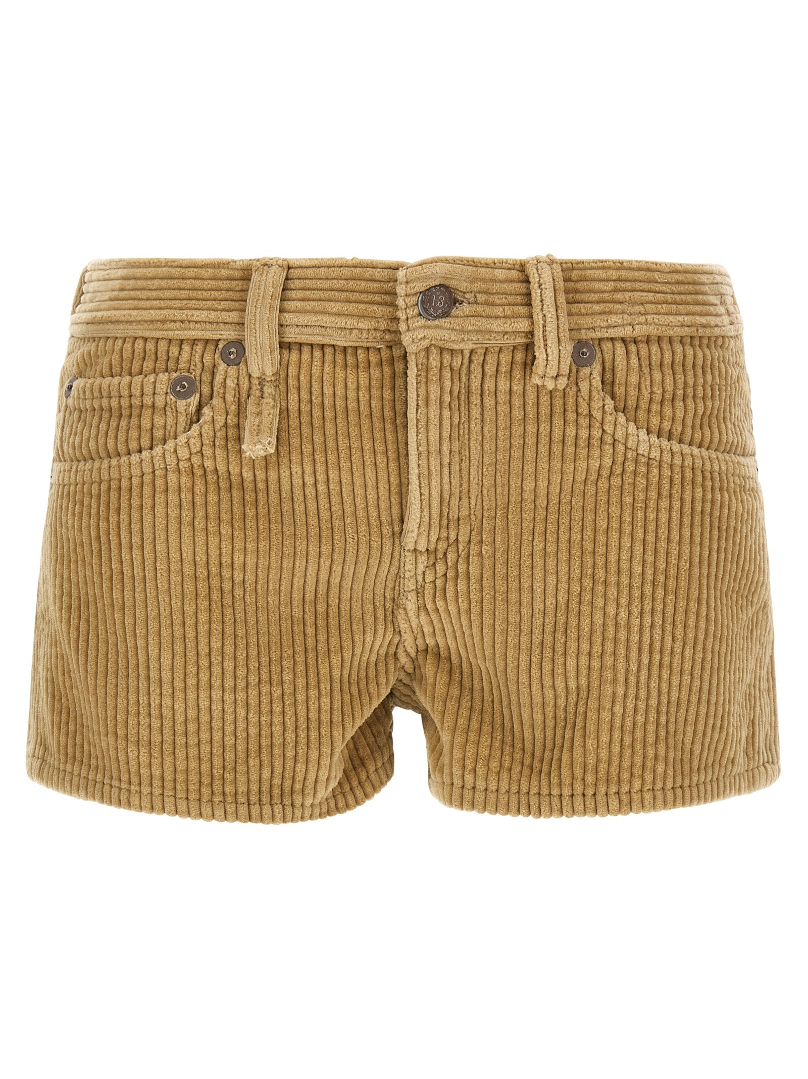 Beige Cotton Bermuda Shorts