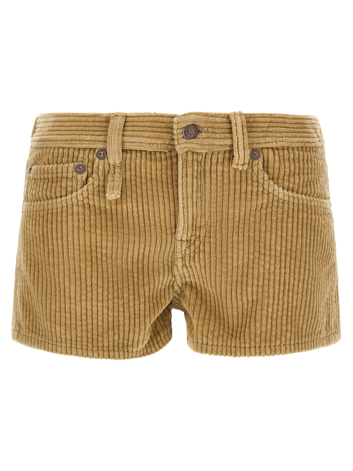 Beige Cotton Bermuda Shorts