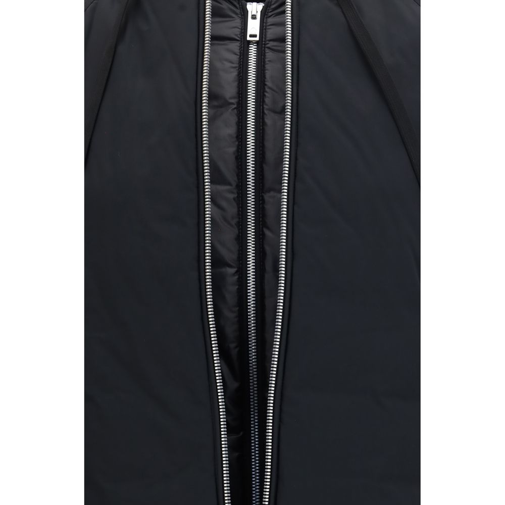 Black Nylon Bomber