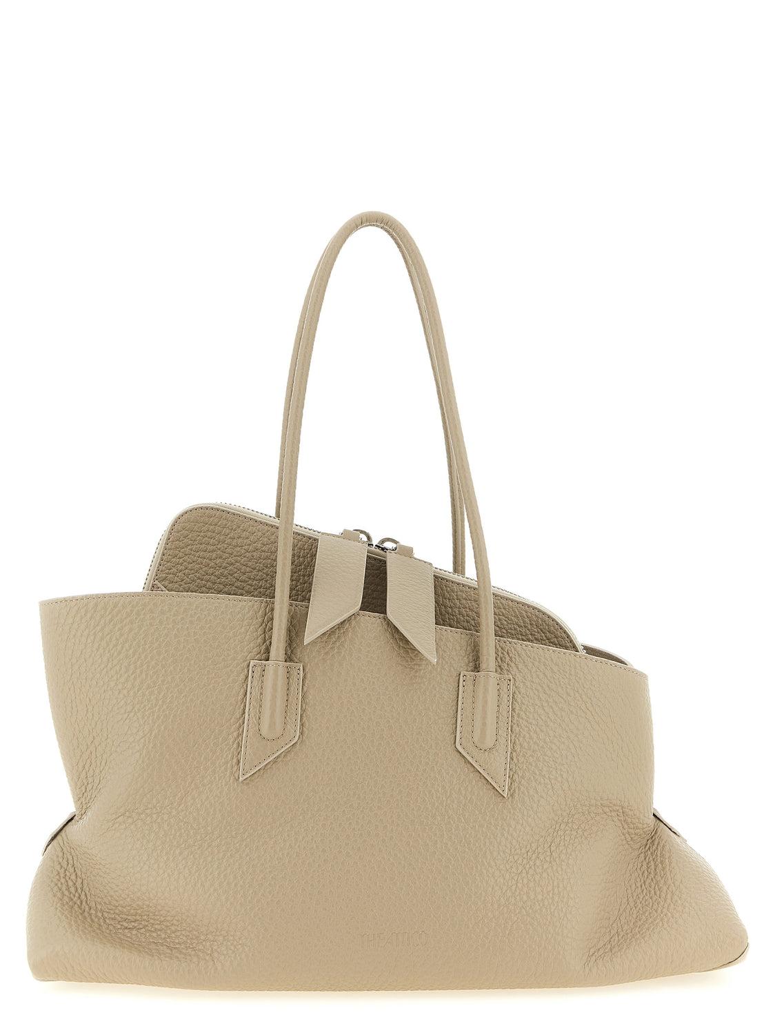Beige Bovine Leather Shoulder Bag