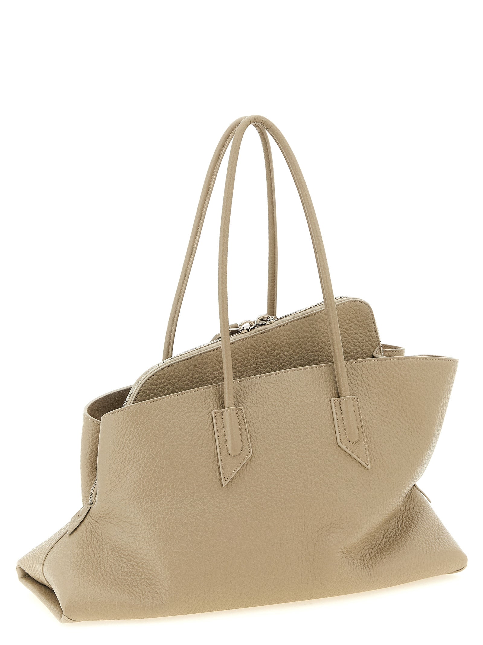 Beige Bovine Leather Shoulder Bag