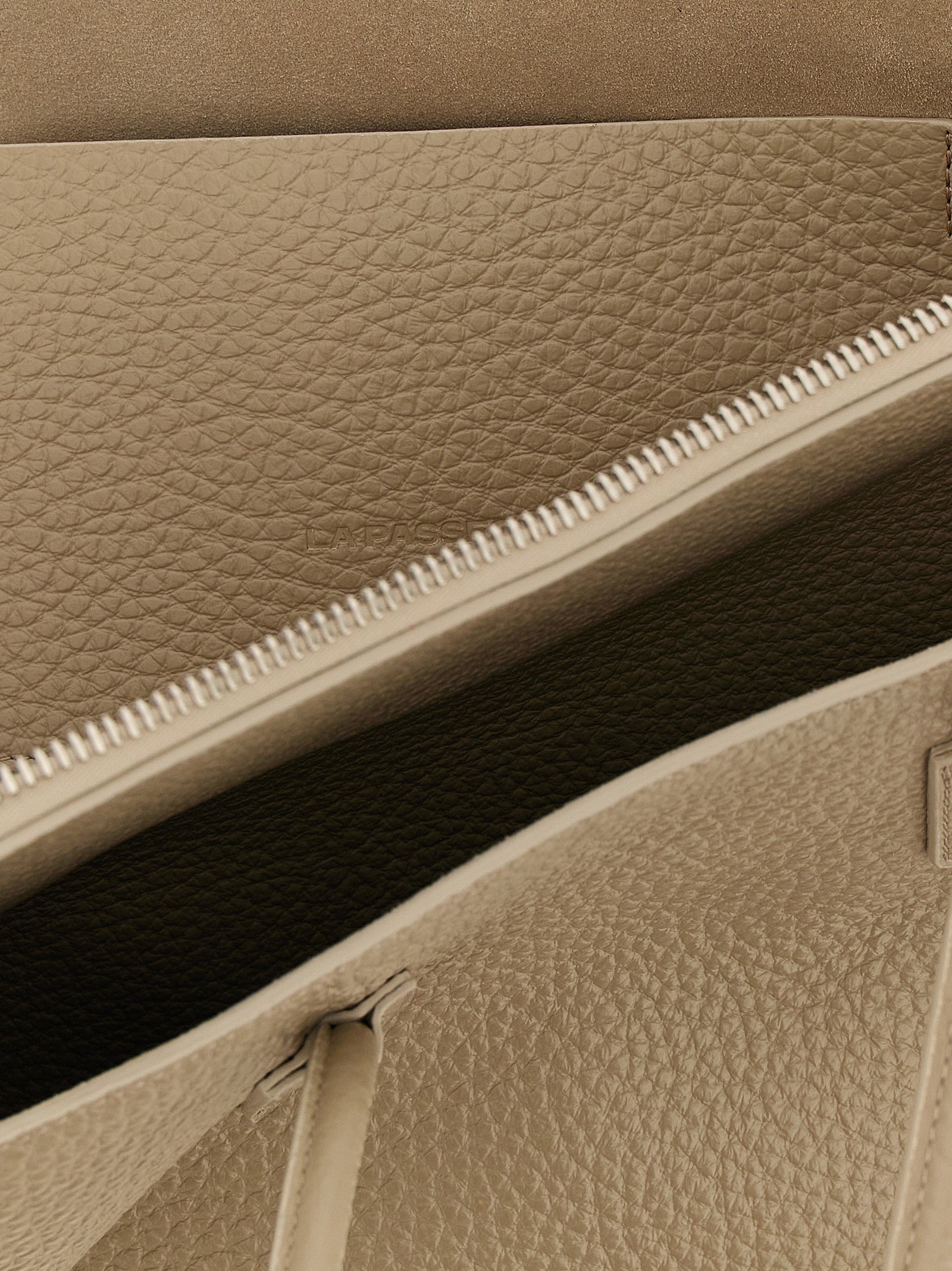 Beige Bovine Leather Shoulder Bag