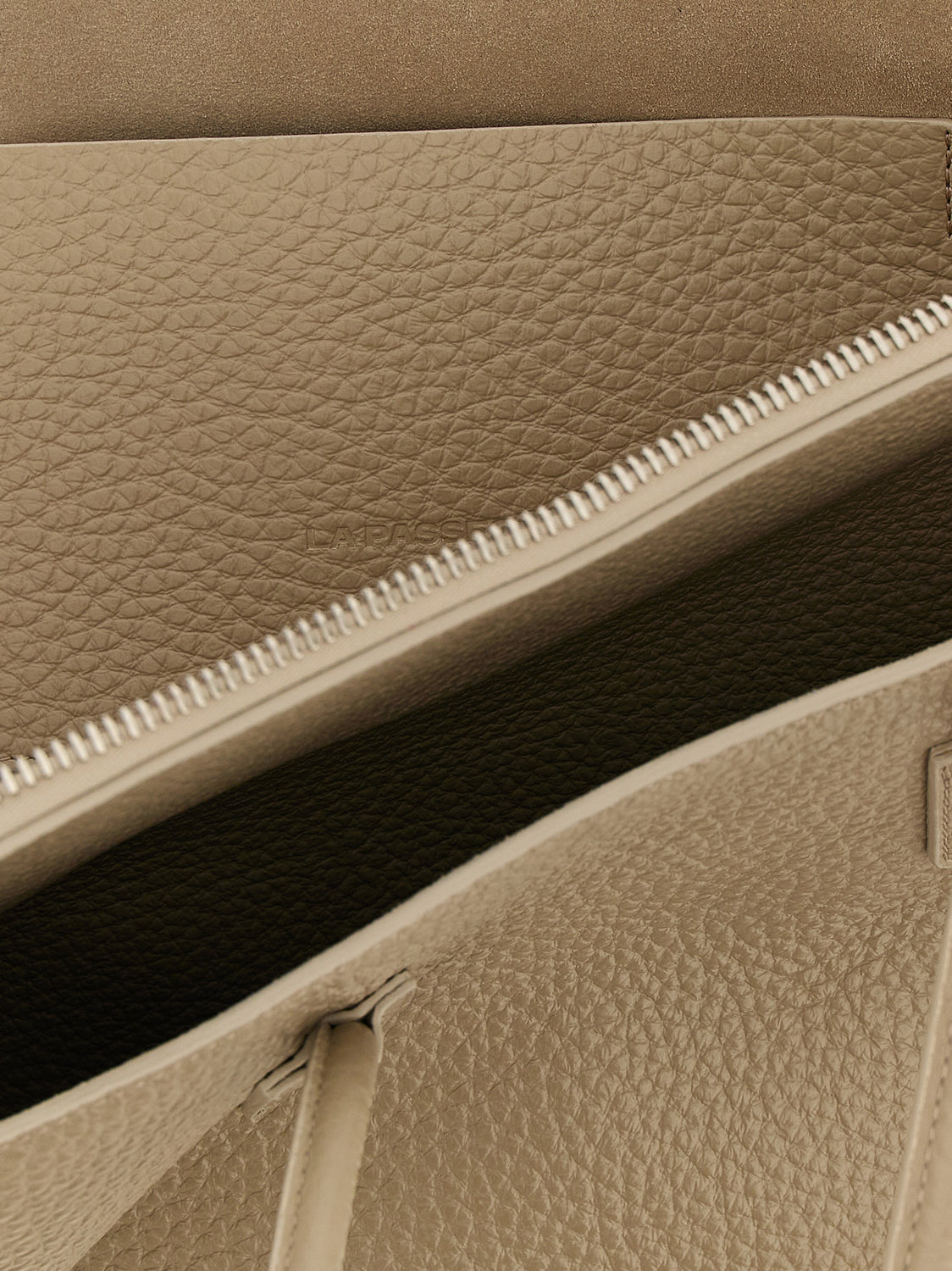 Beige Bovine Leather Shoulder Bag