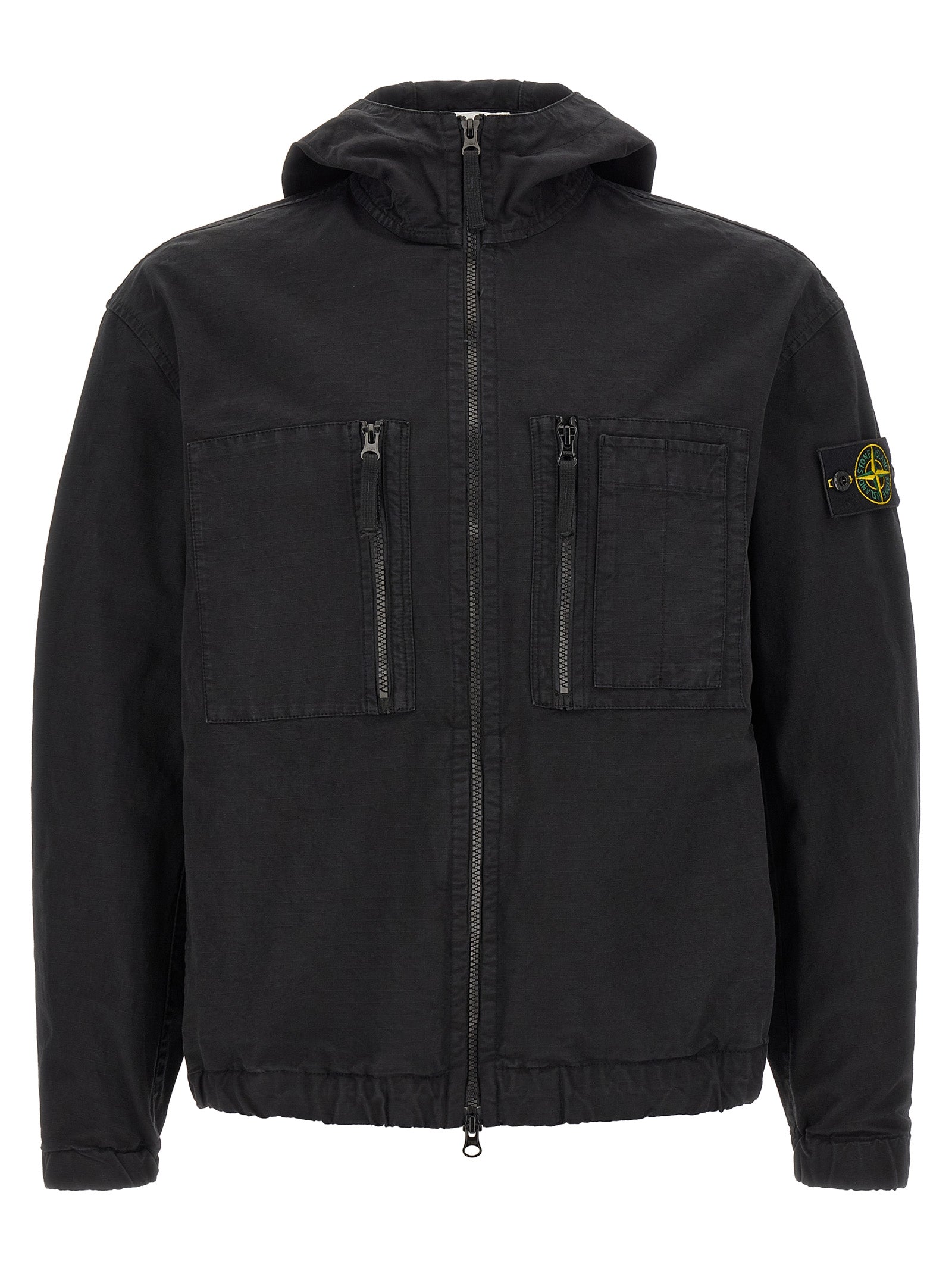 Black Cotton Shell Jacket
