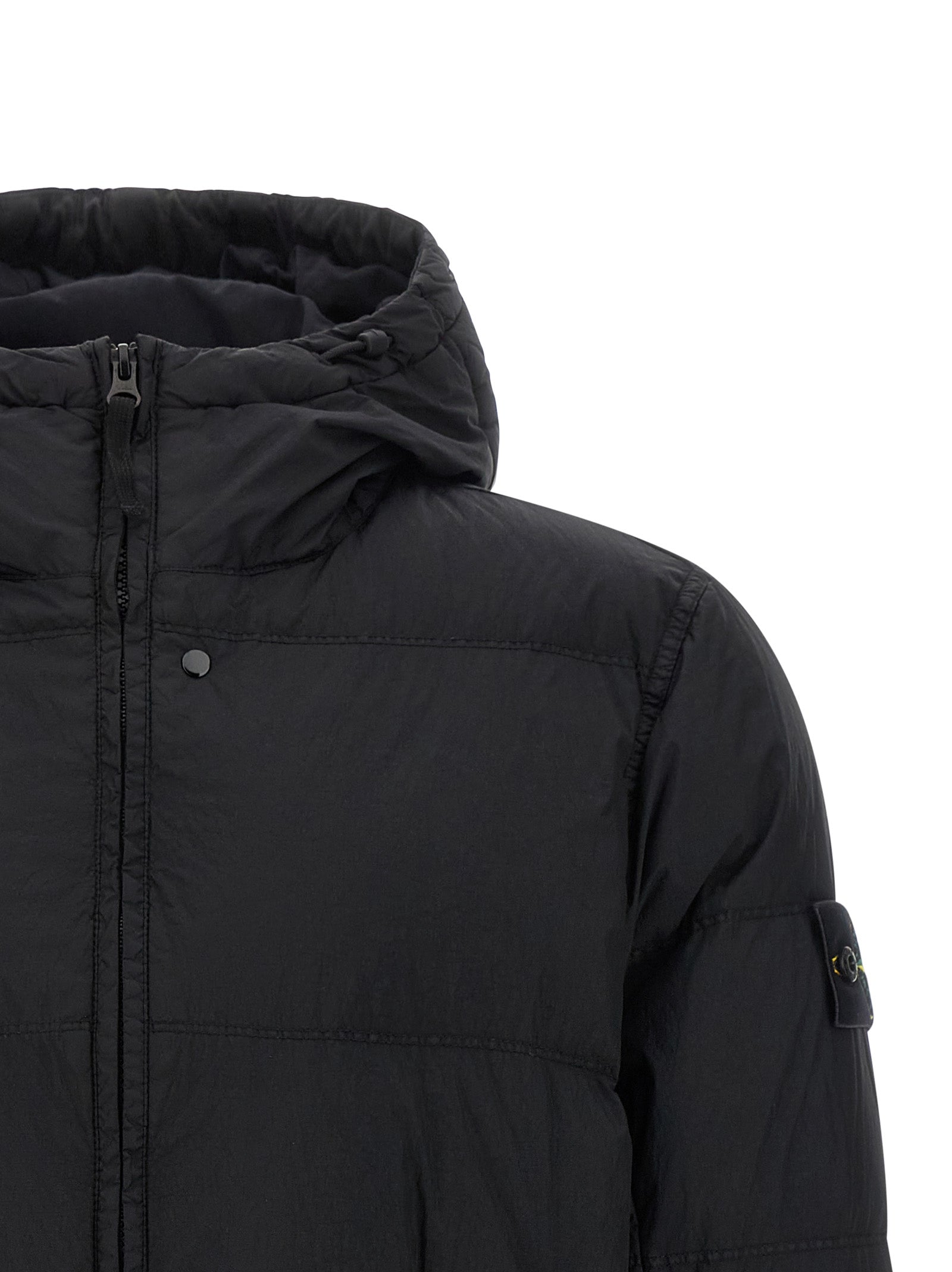 Black Polyamide Full-Length Jacket