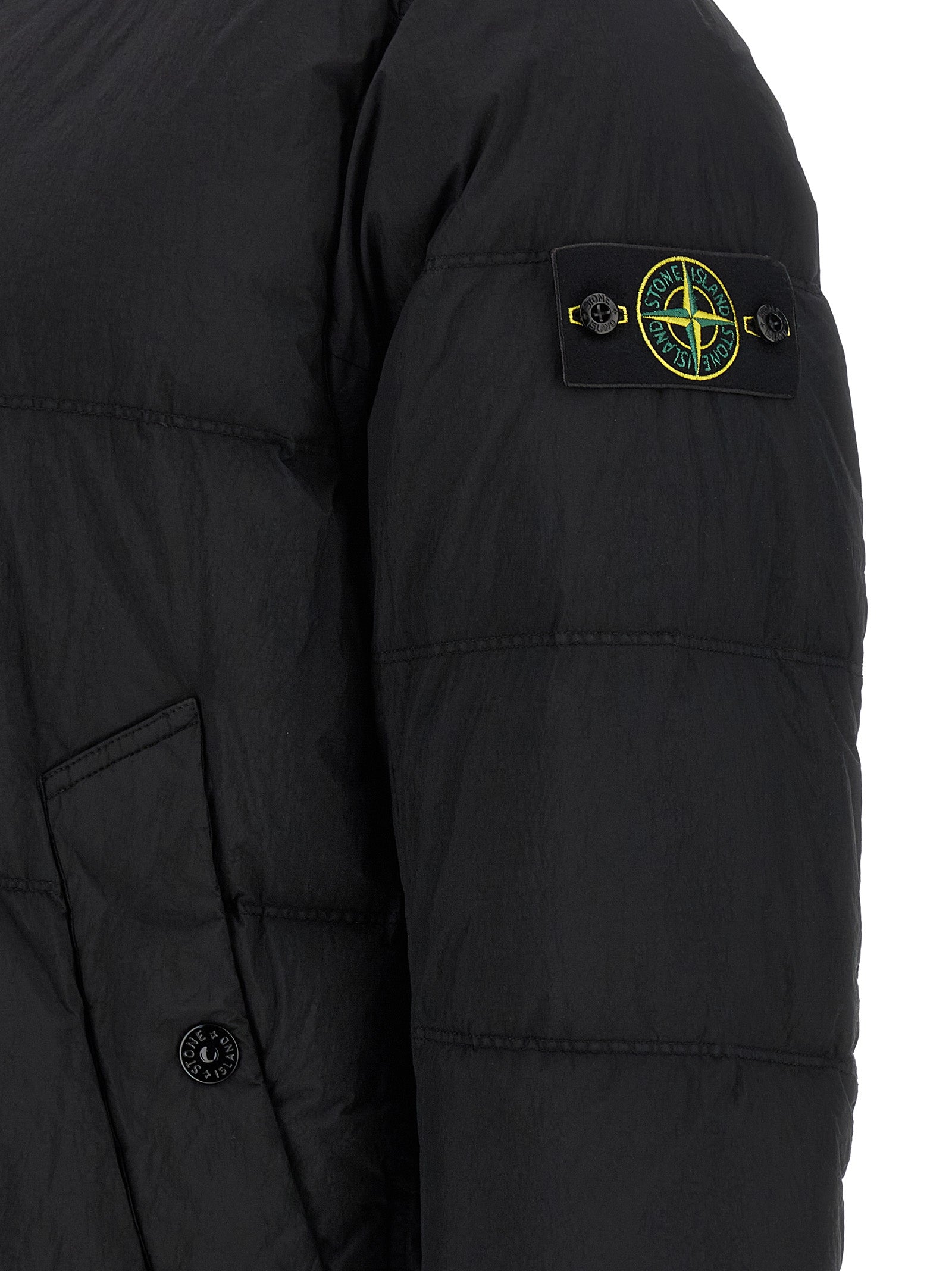 Black Polyamide Full-Length Jacket