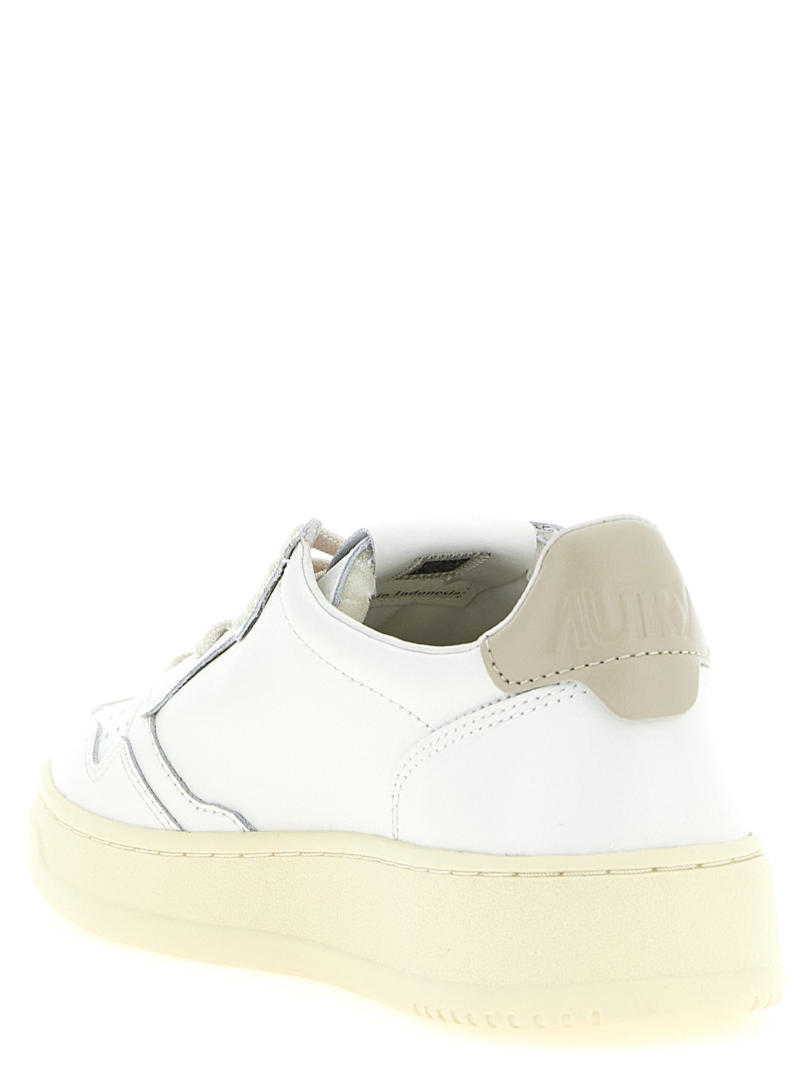 Beige Cowhide Low Top Sneakers