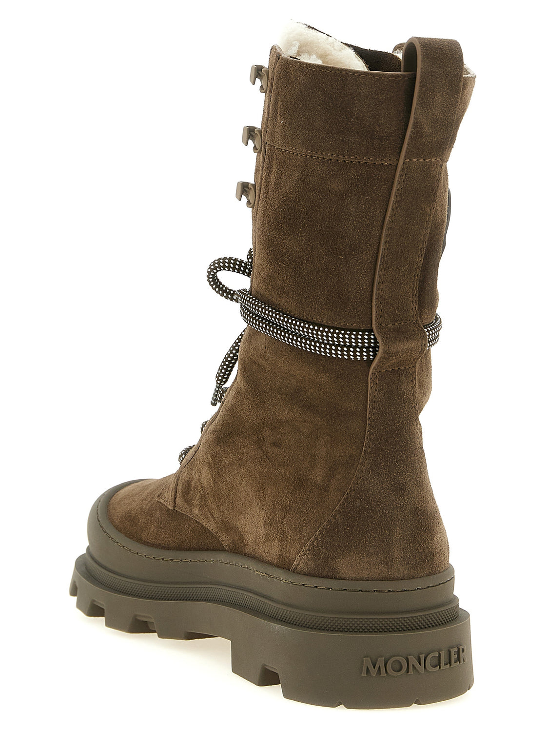 Brown Leather Lace-Up Boots
