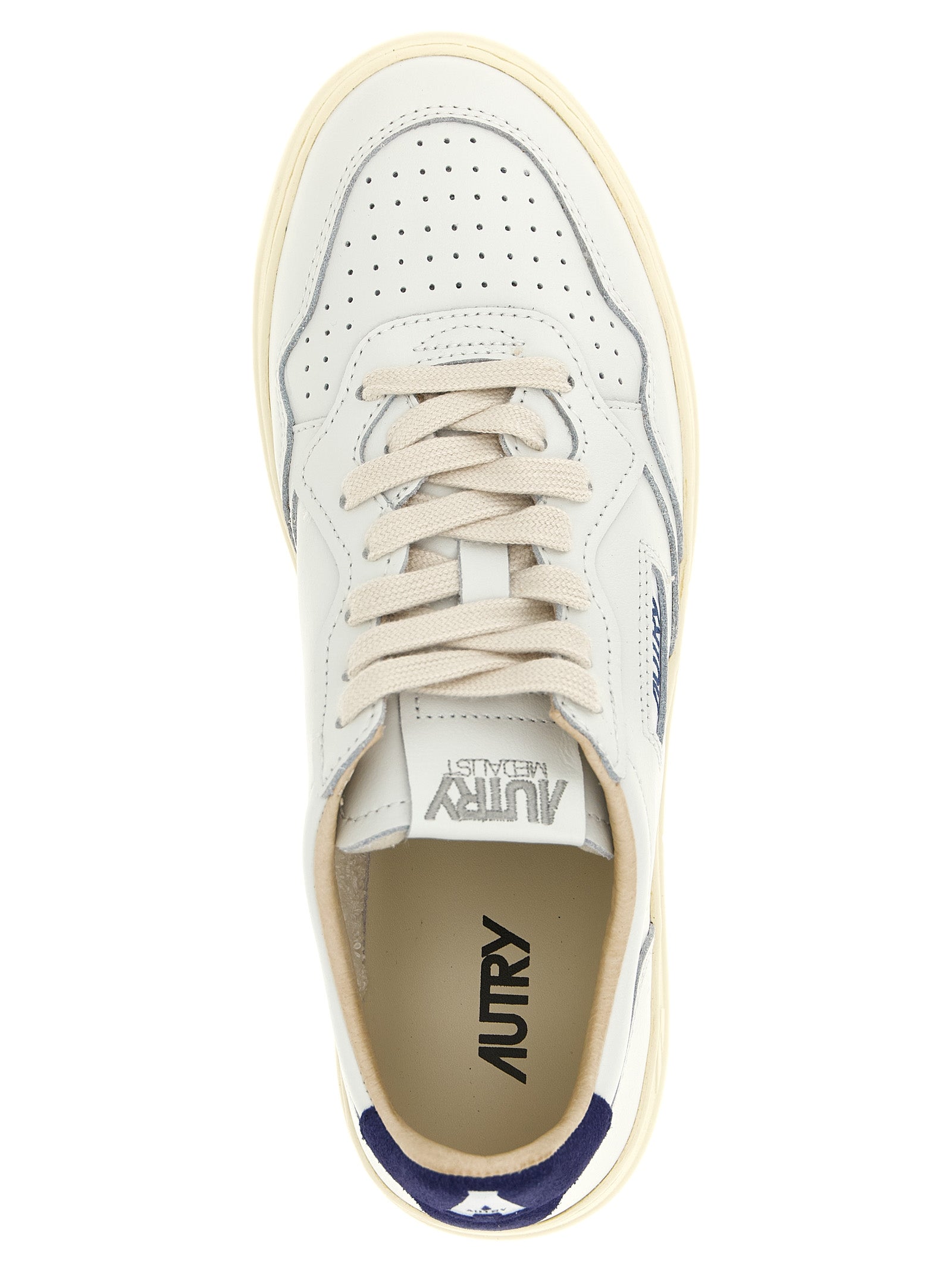 Blue Cowhide Athletic Sneakers