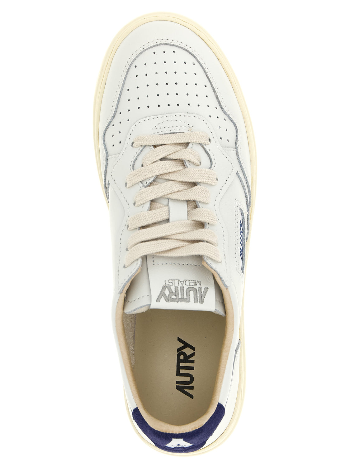 Blue Cowhide Athletic Sneakers
