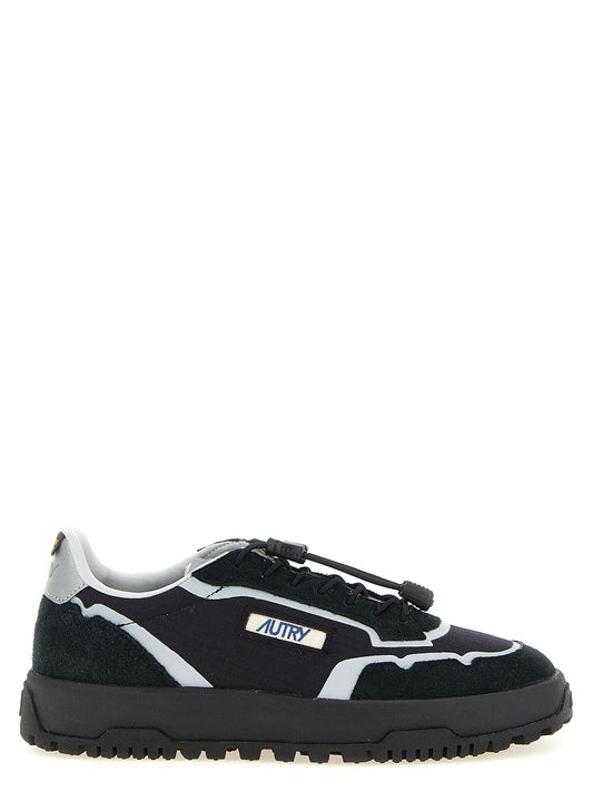 Black Nylon Athletic Sneakers
