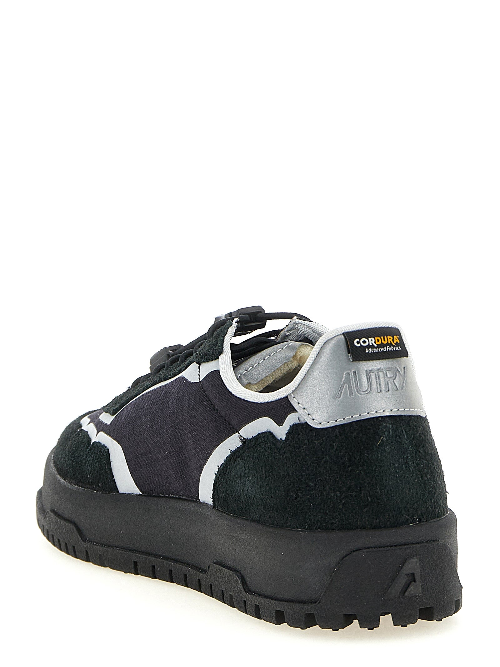Black Nylon Athletic Sneakers