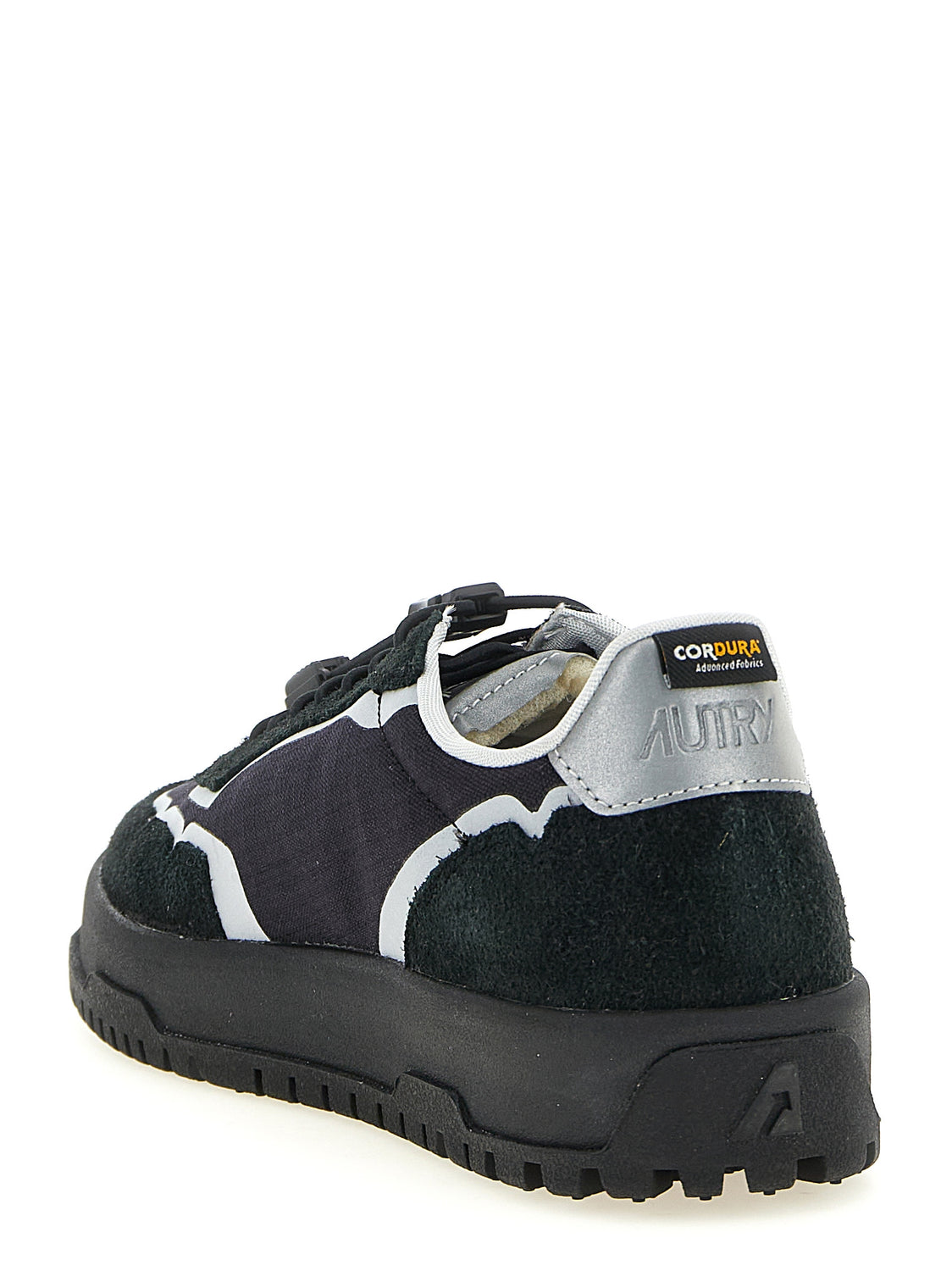 Black Nylon Athletic Sneakers