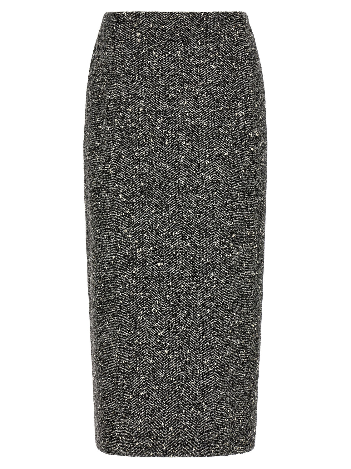 Bicolor Virgin Wool Midi Skirt