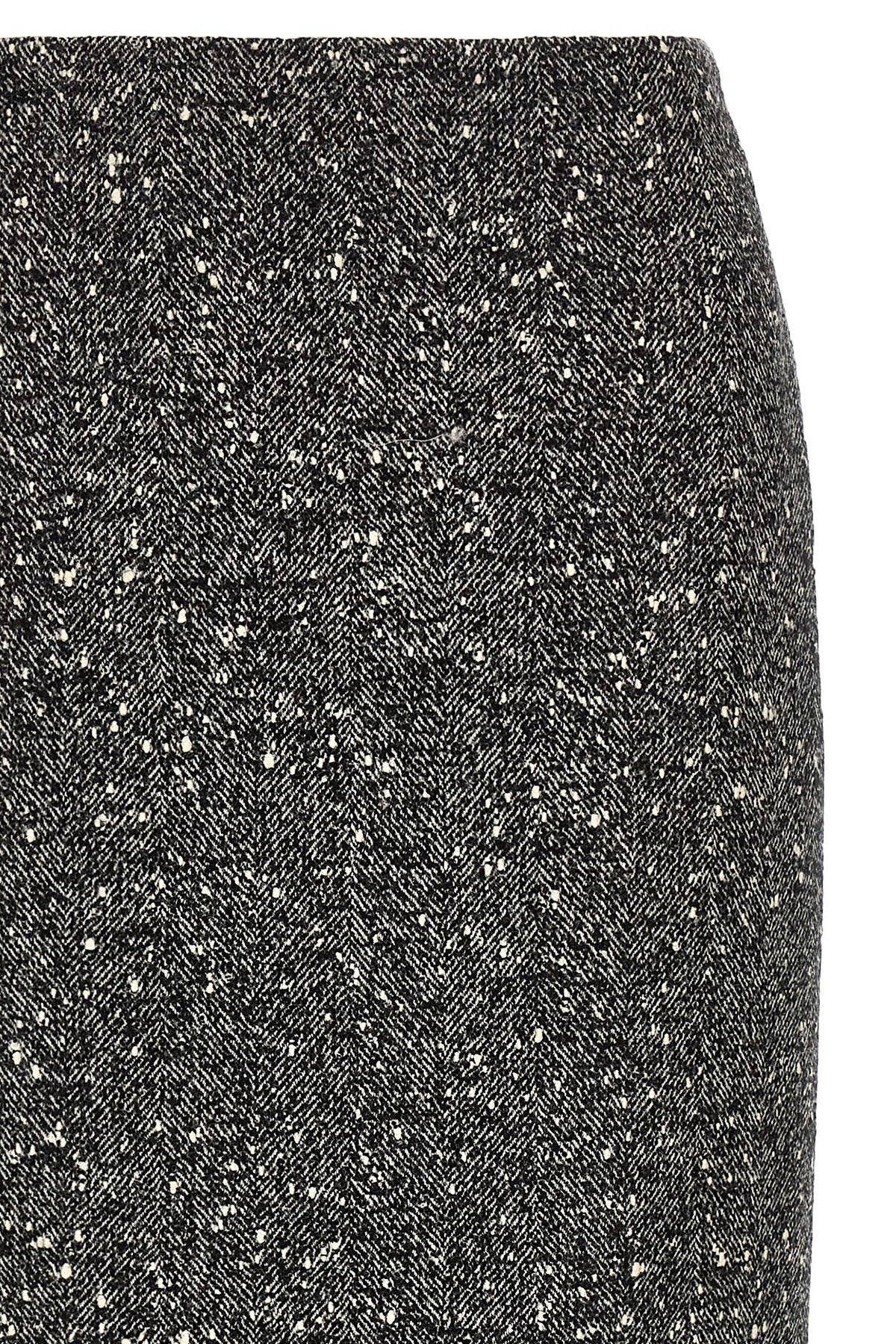 Bicolor Virgin Wool Midi Skirt