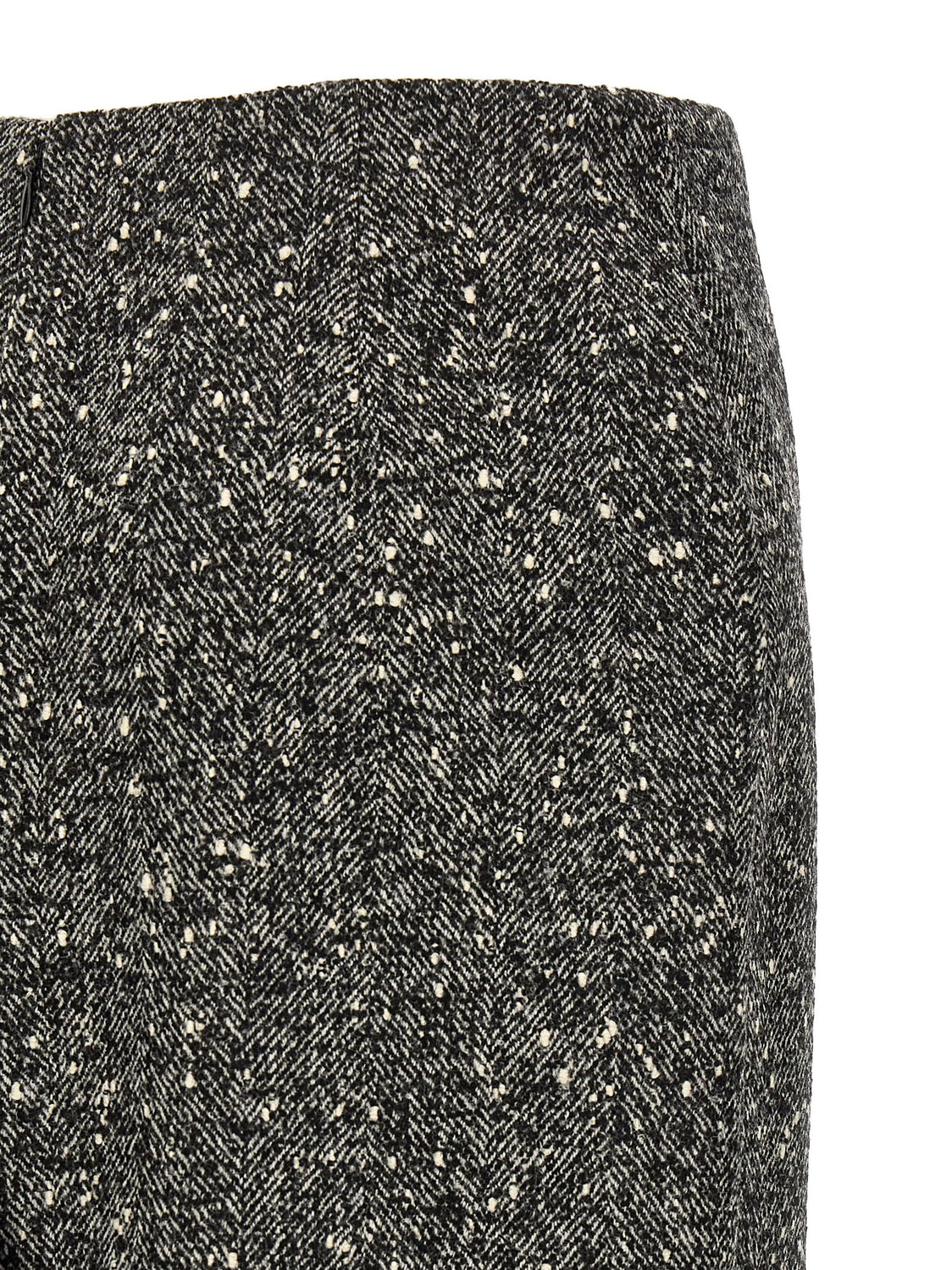 Bicolor Virgin Wool Midi Skirt