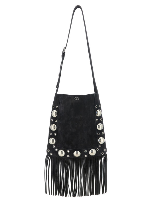 Black Calfskin Shoulder Bag