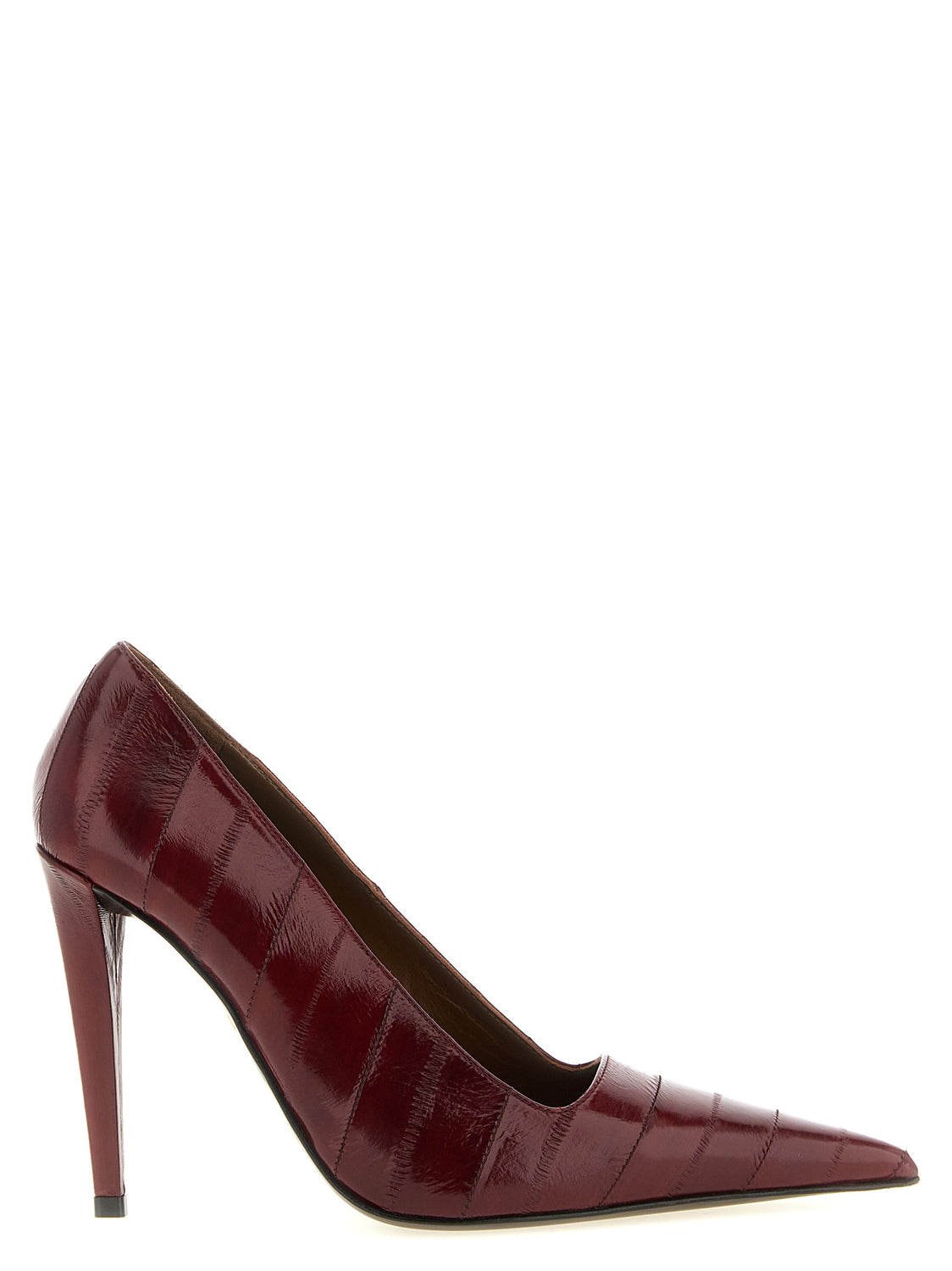 Bordeaux Leather High Heel Pumps