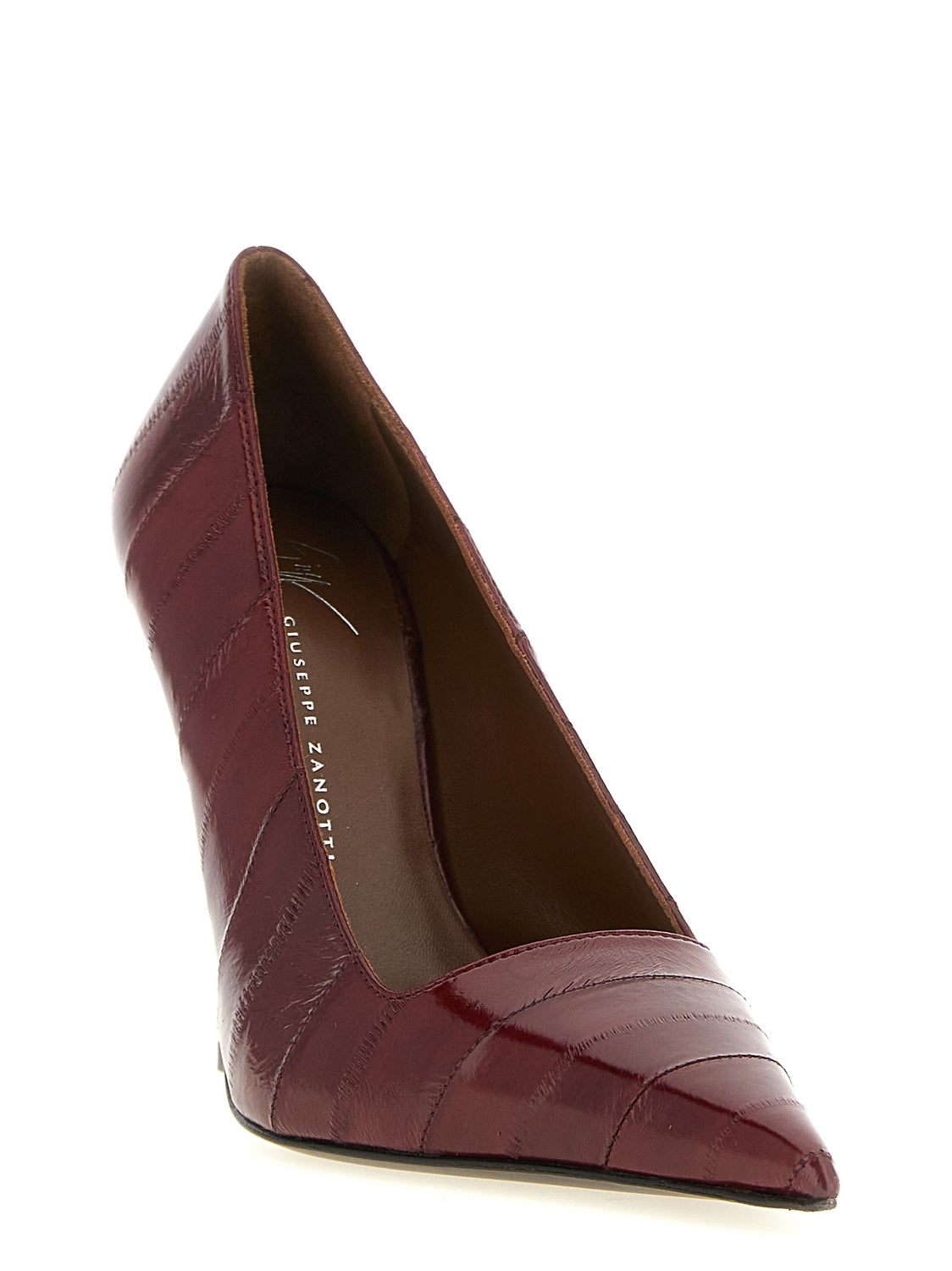 Bordeaux Leather High Heel Pumps