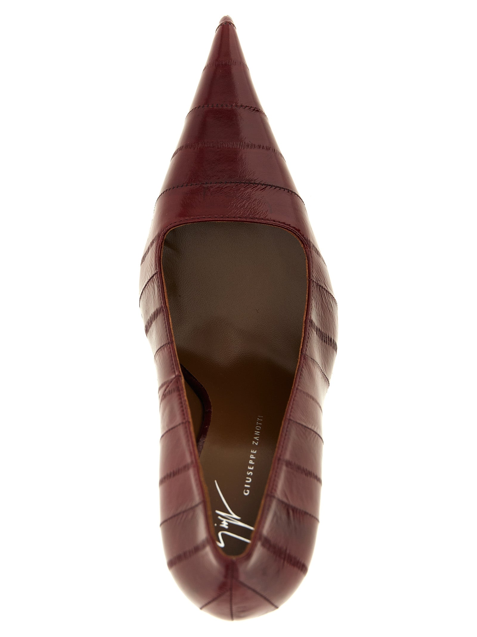 Bordeaux Leather High Heel Pumps