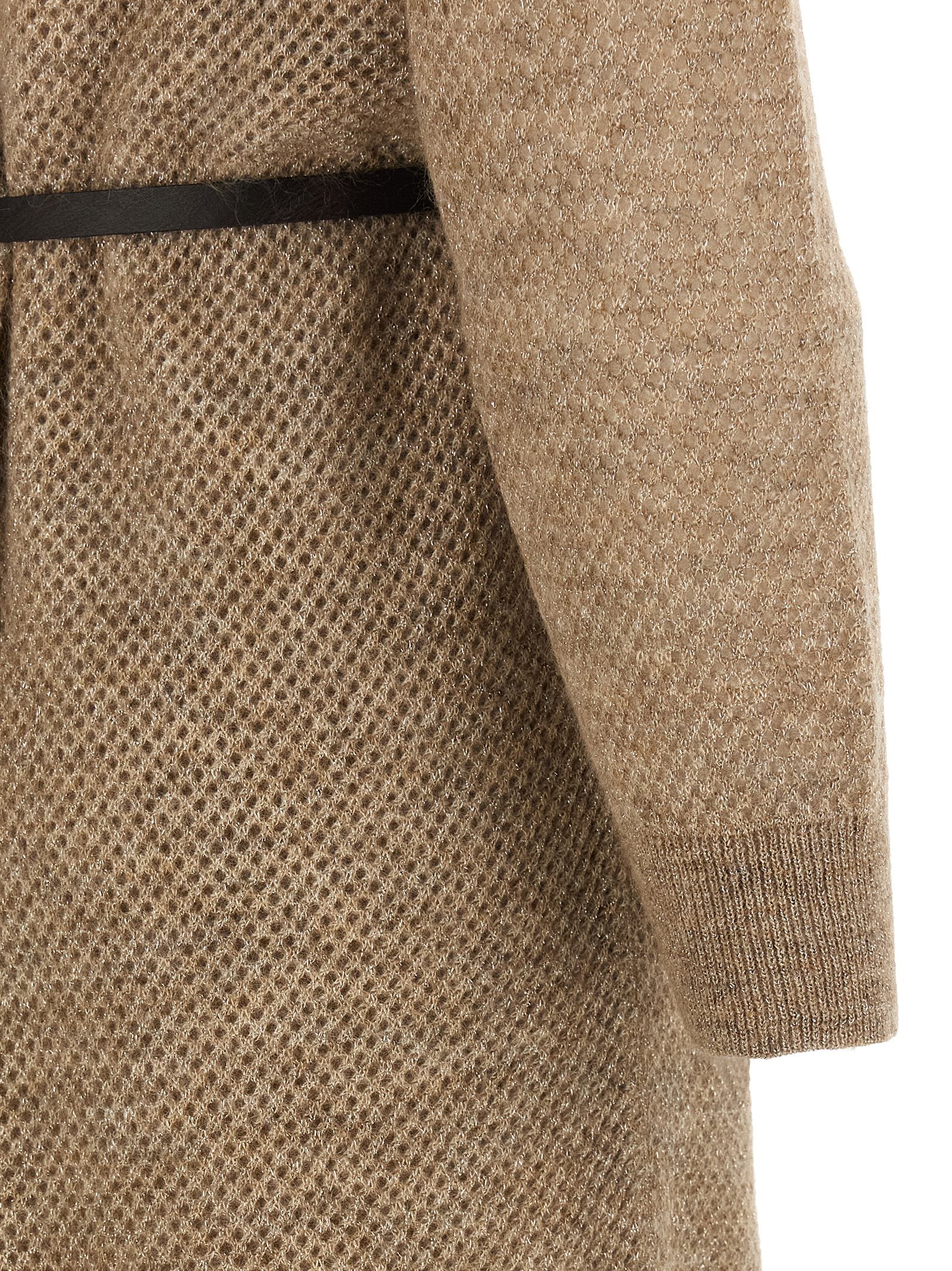 Beige Wool Midi Dress