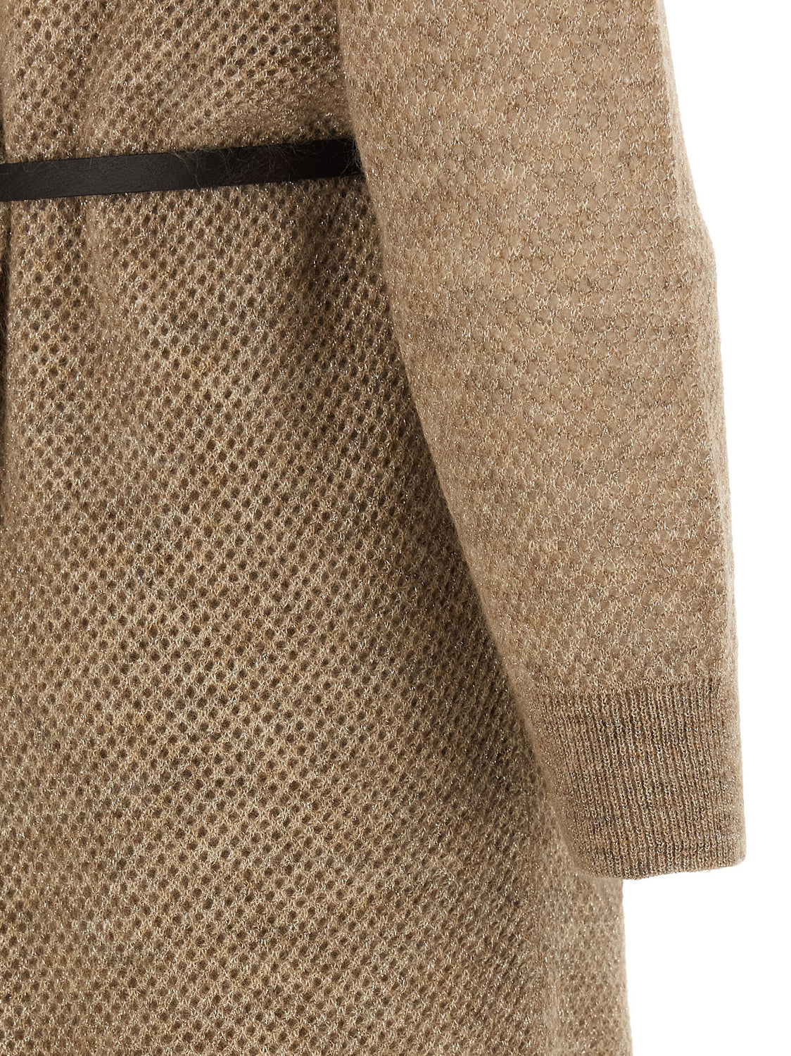 Beige Wool Midi Dress