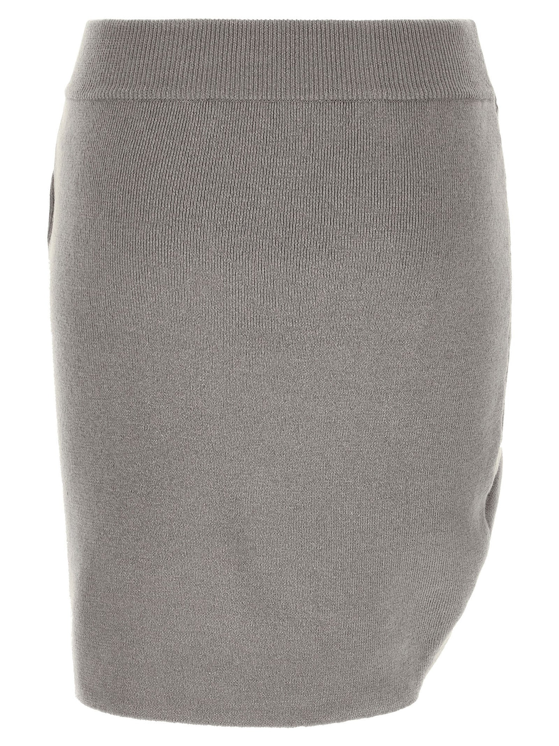 Gray Virgin Wool Long Skirt