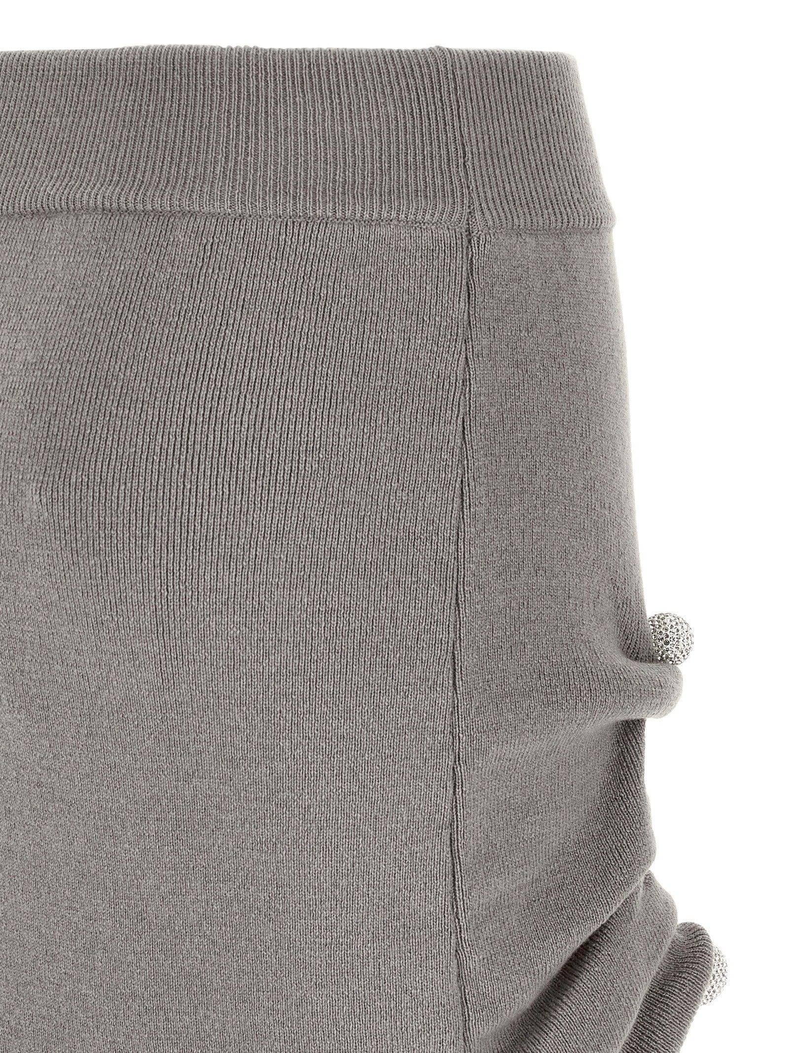 Gray Virgin Wool Long Skirt