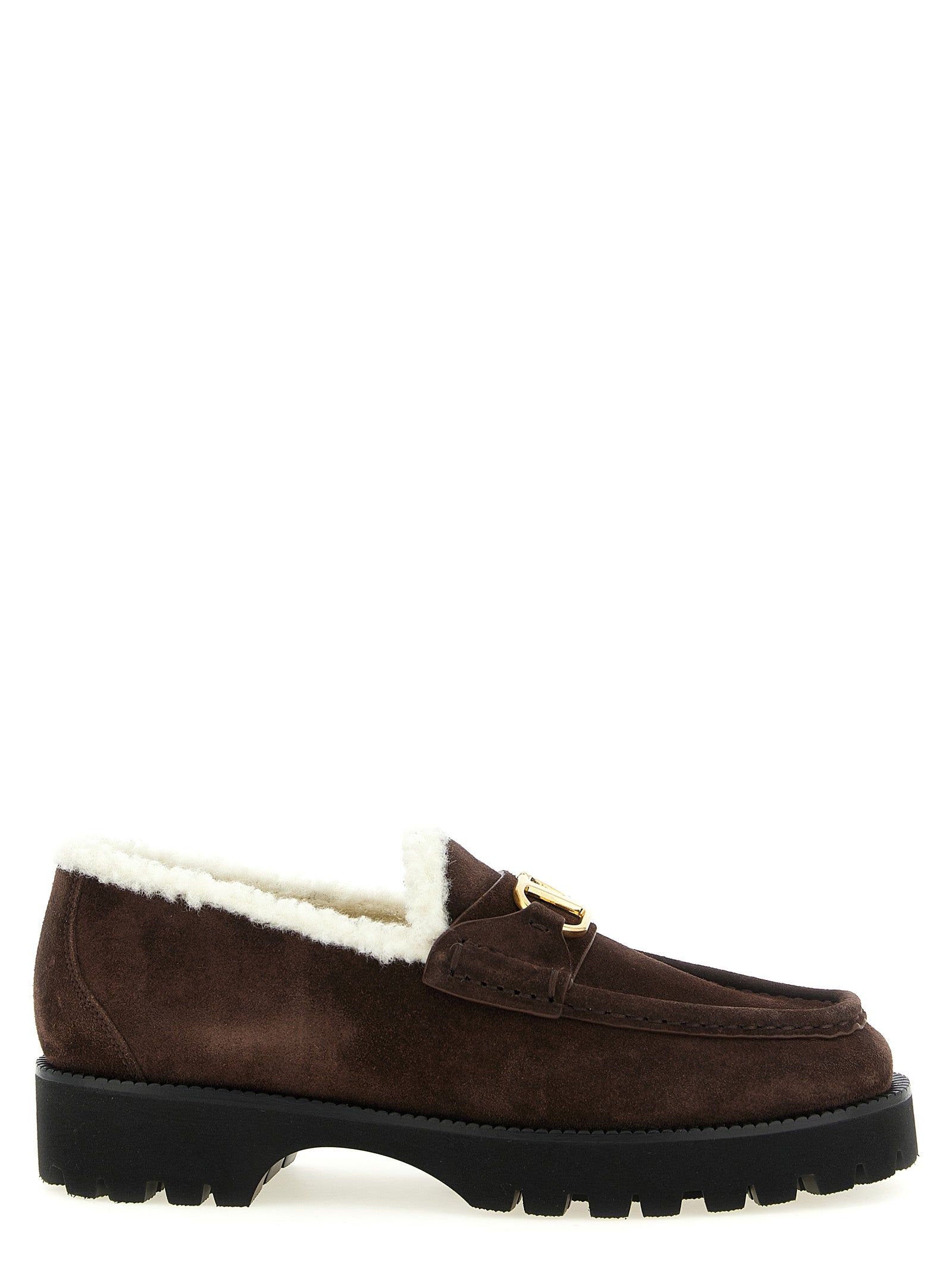 Brown Calfskin Slip-On Loafers
