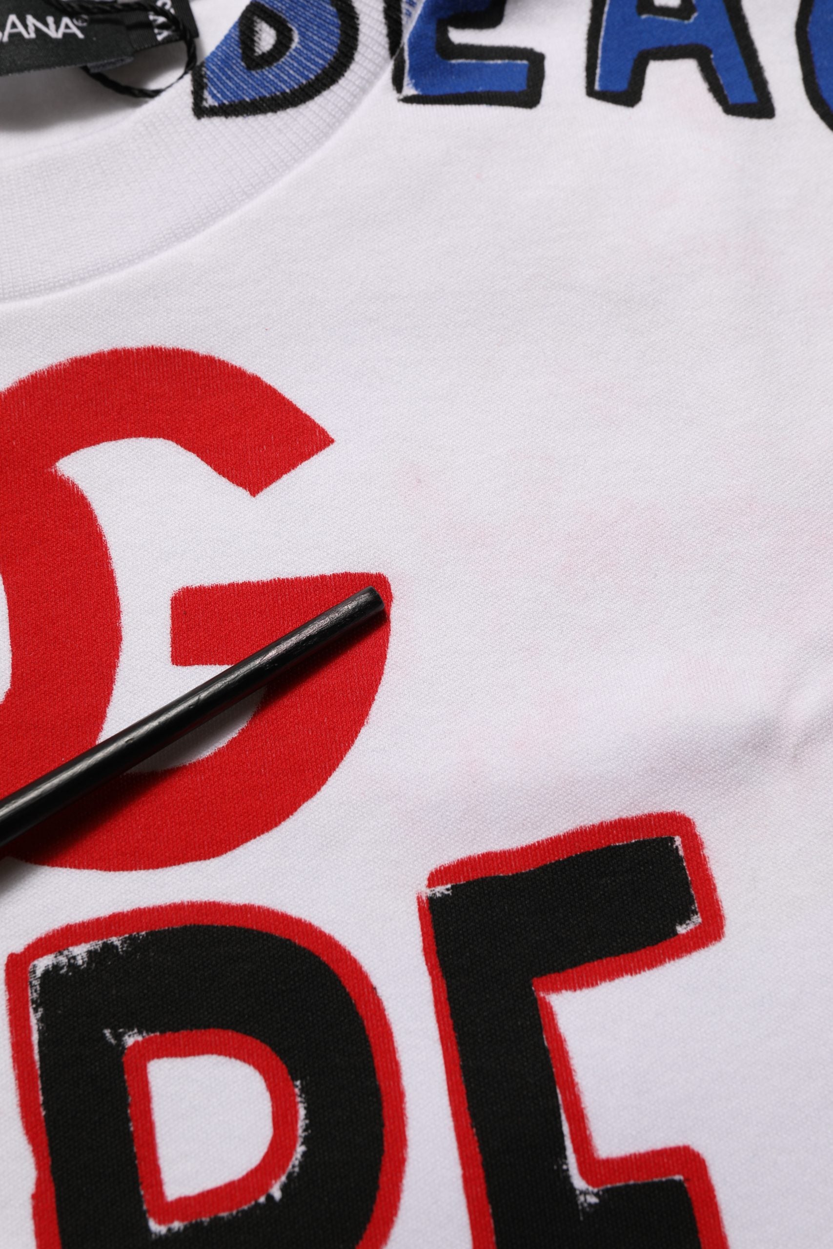White Graphic Cotton Jersey Cropped T-shirt