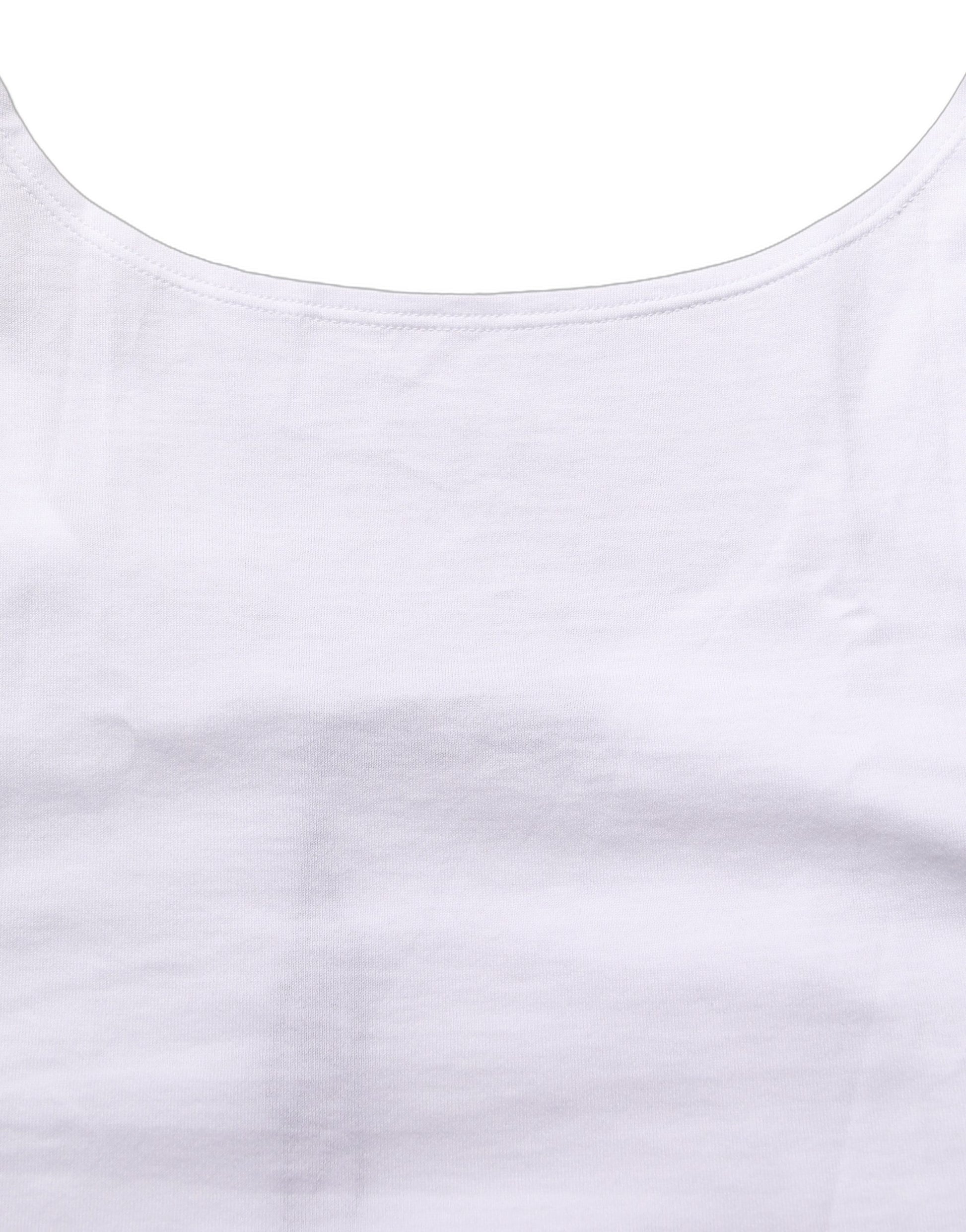 White Cotton Sleeveless Cropped Tank Top