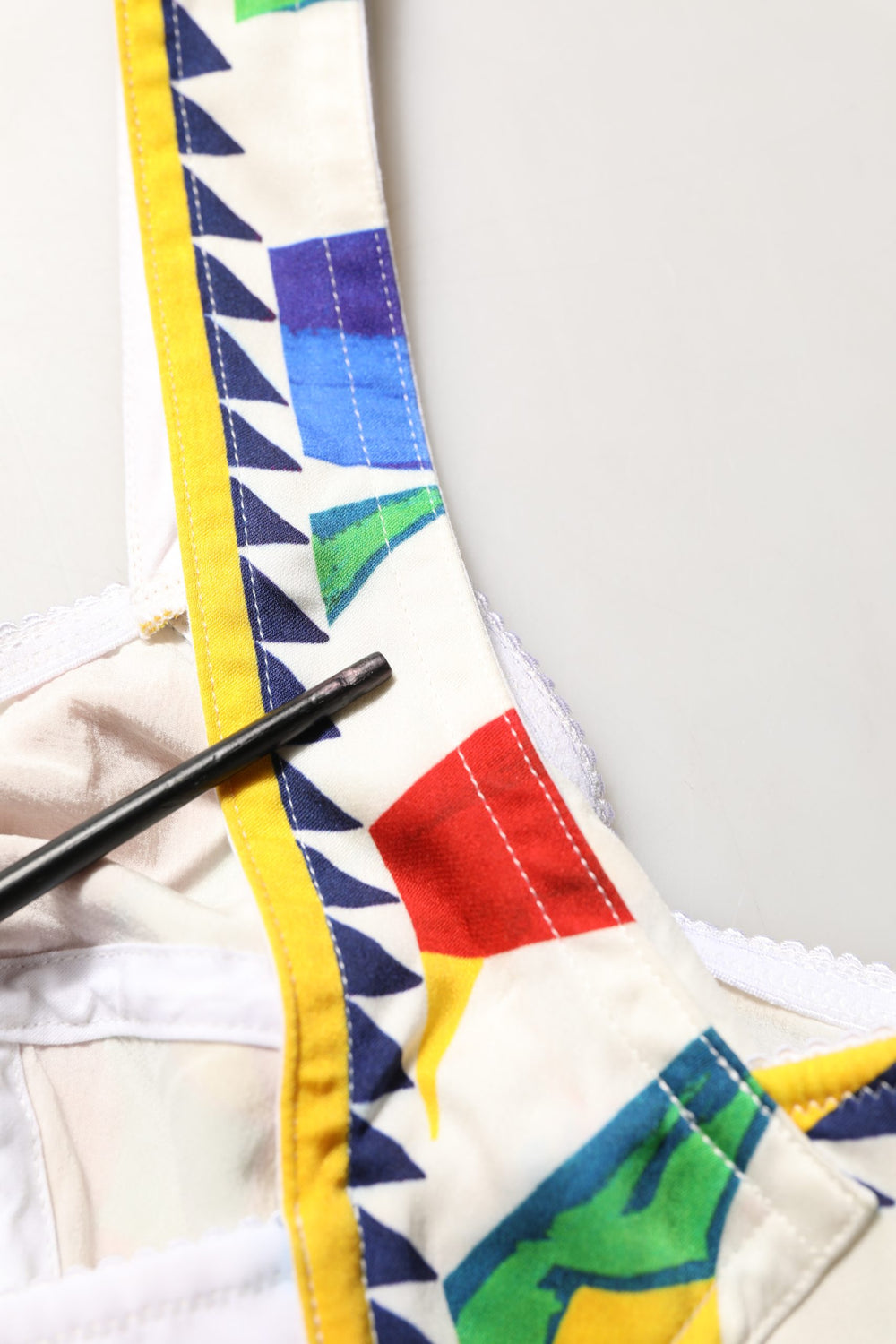 Multicolor Silk Carretto Print Cropped Tank Top