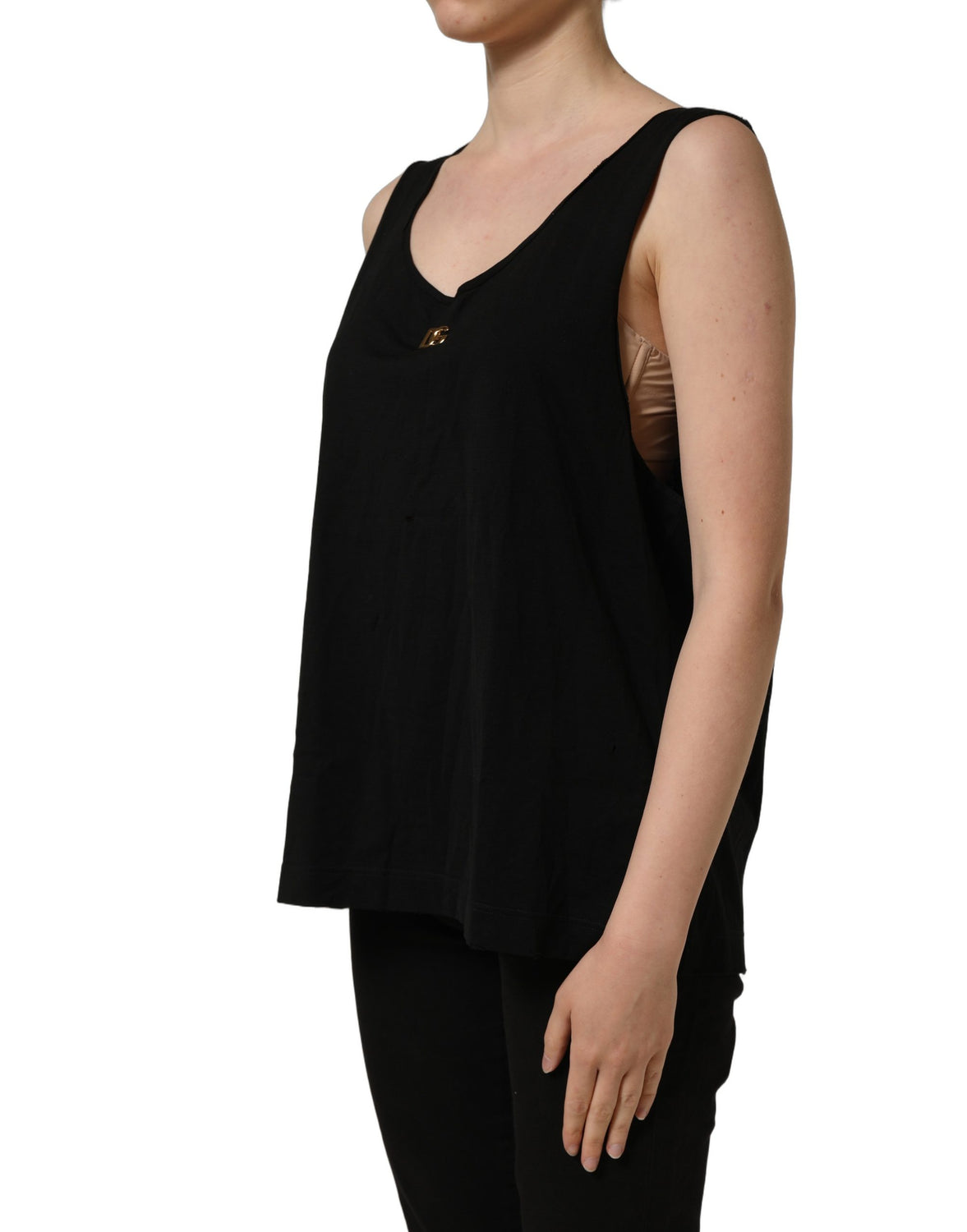 Black Gold DG Logo Cotton Sleeveless Tank Top