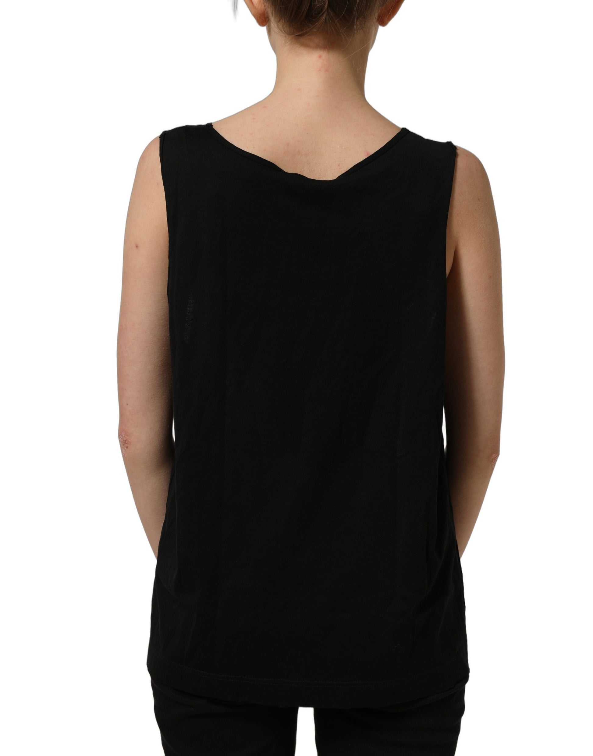 Black Gold DG Logo Cotton Sleeveless Tank Top