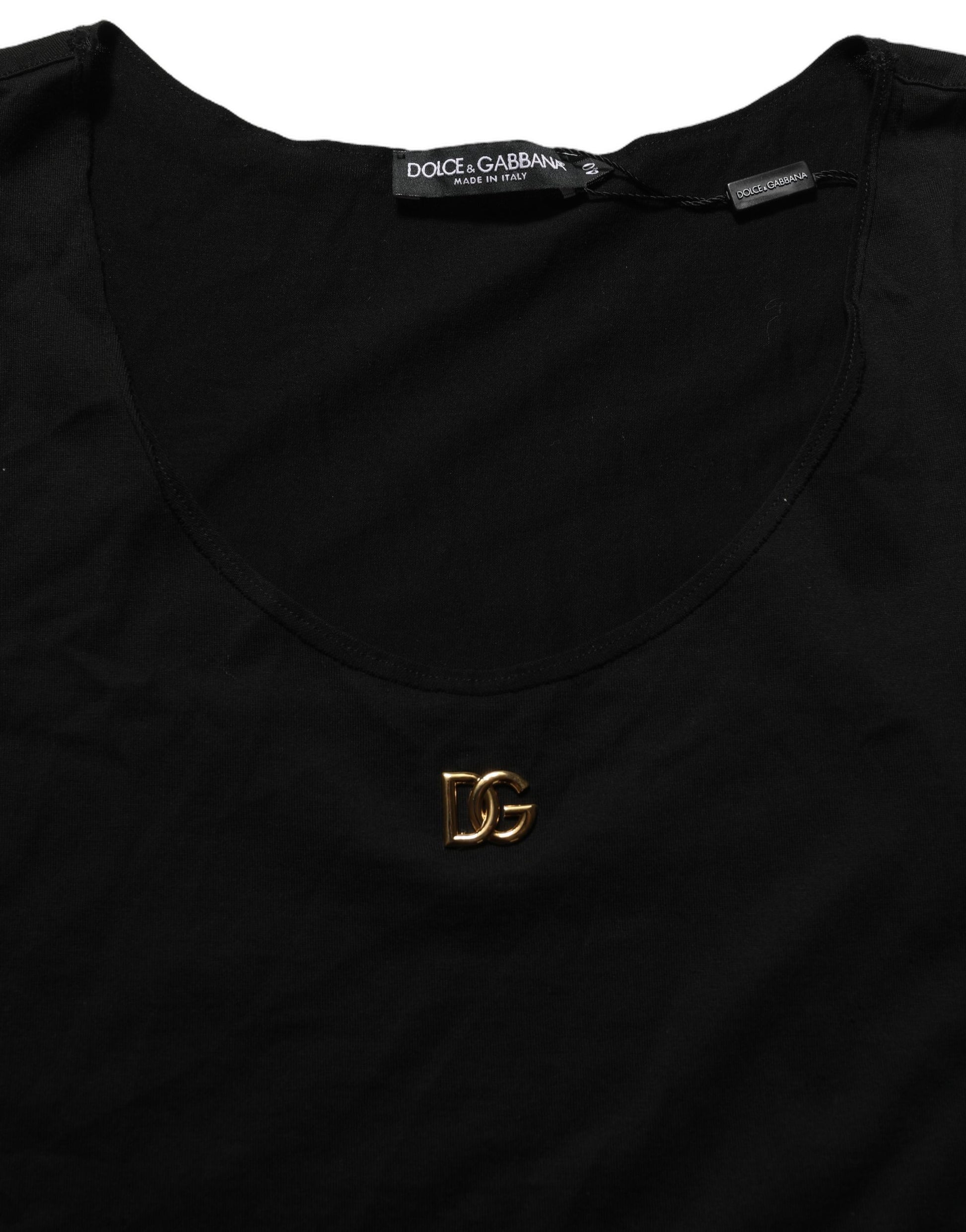 Black Gold DG Logo Cotton Sleeveless Tank Top