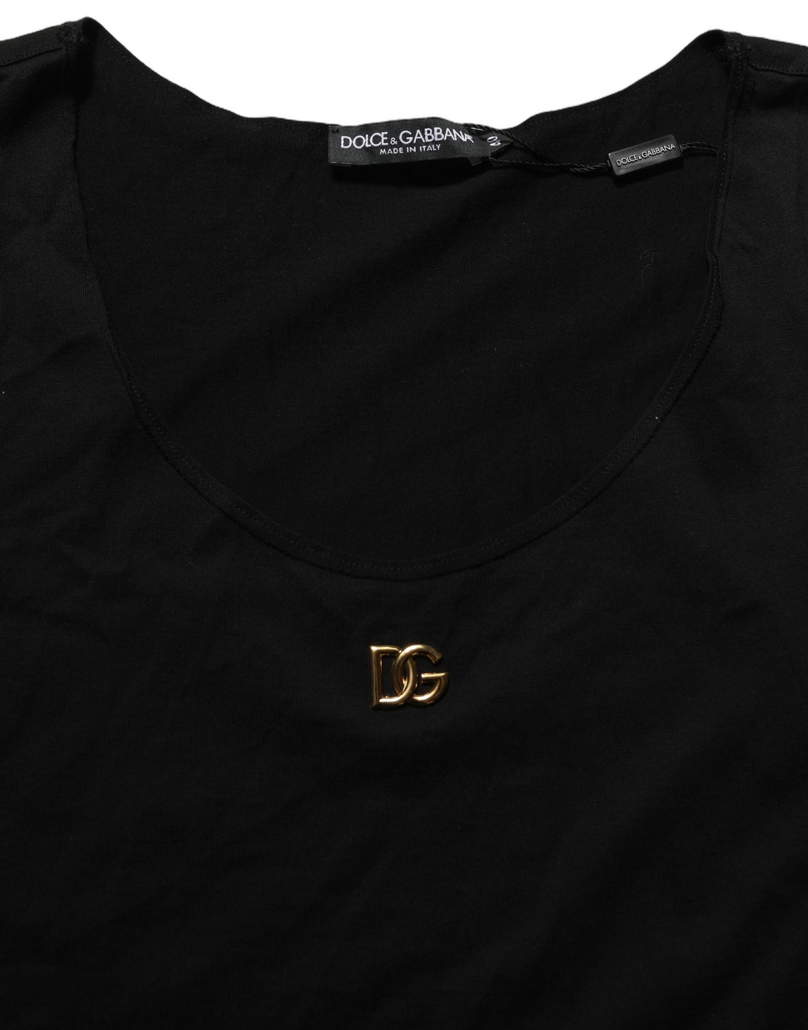 Black Gold DG Logo Cotton Sleeveless Tank Top