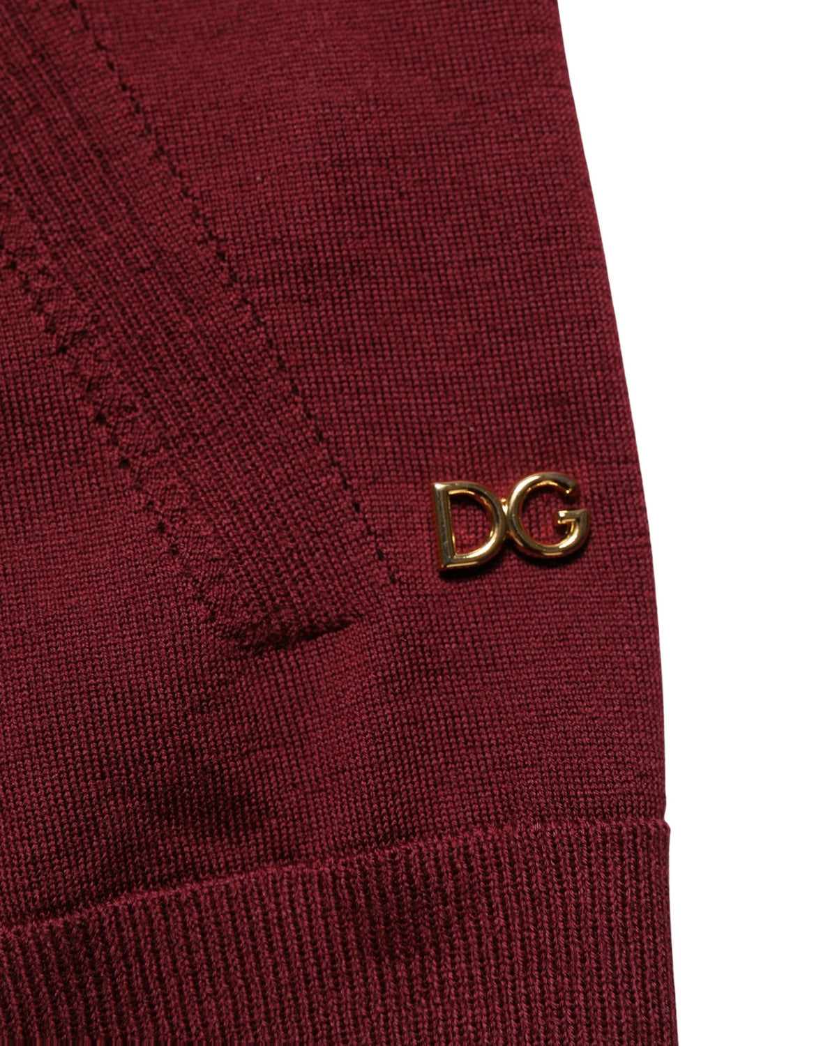 Maroon Wool Knitted CrewNeck Pullover Sweater