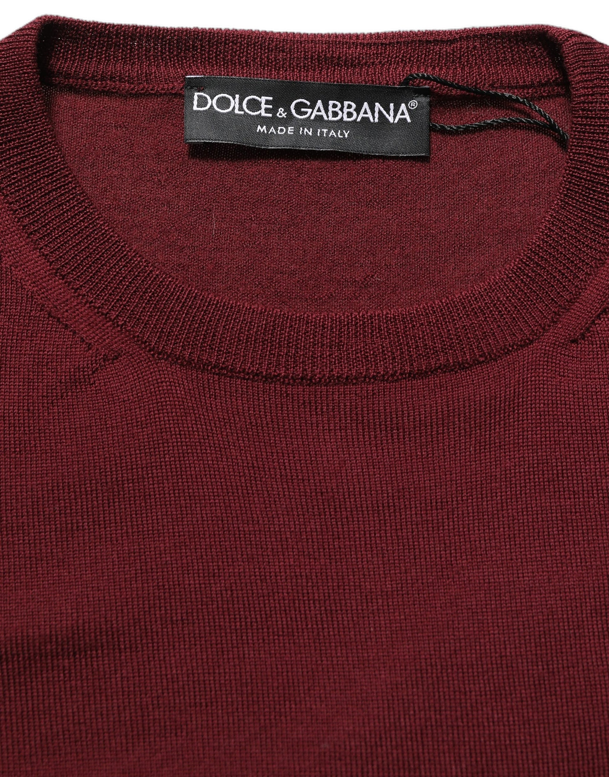 Maroon Wool Knitted CrewNeck Pullover Sweater