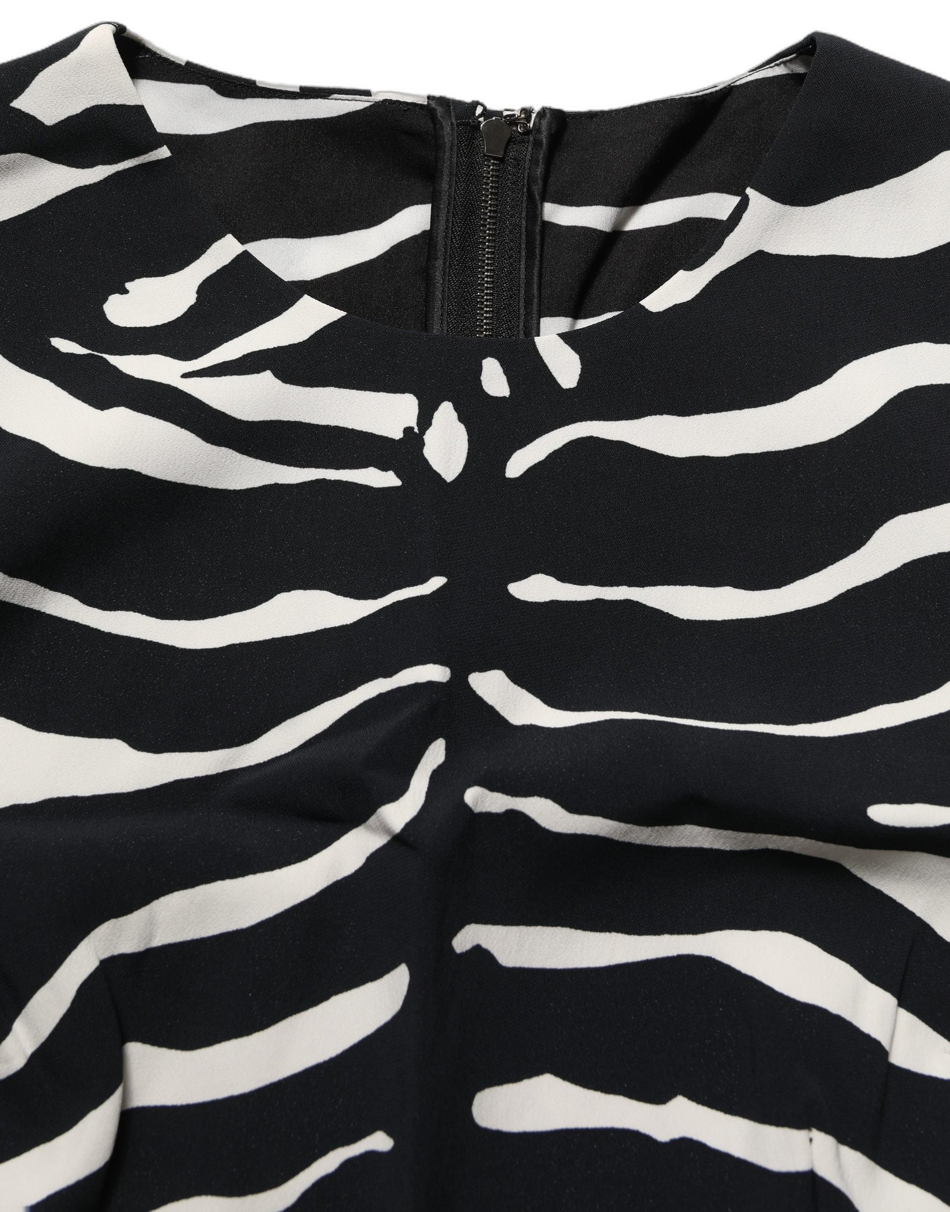 Black White Zebra Sleeveless Cropped Tank Top