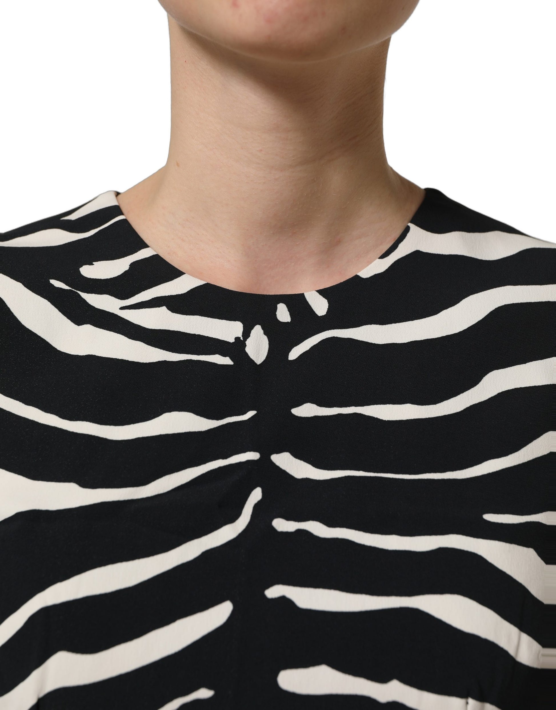 Black White Zebra Sleeveless Cropped Tank Top