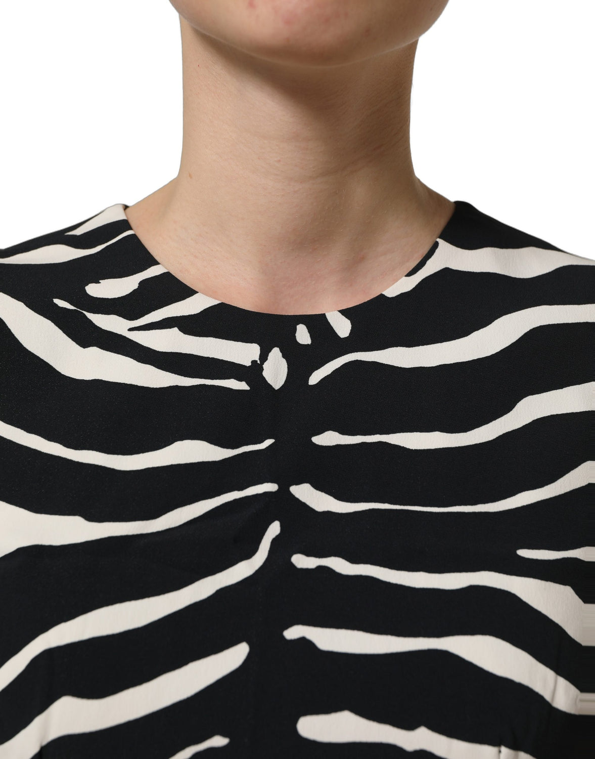 Black White Zebra Sleeveless Cropped Tank Top