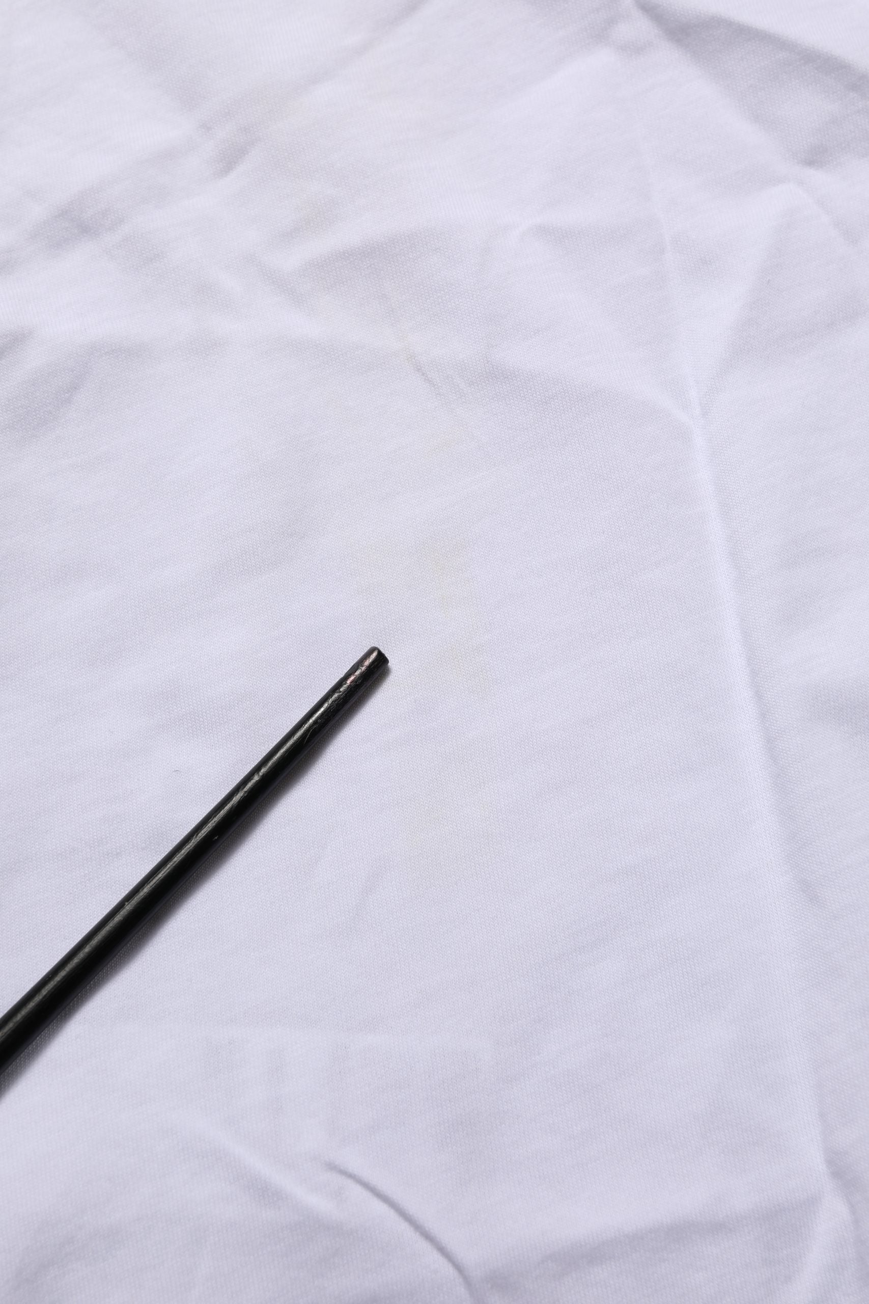 White Logo Patch Cotton Crew Neck T-shirt