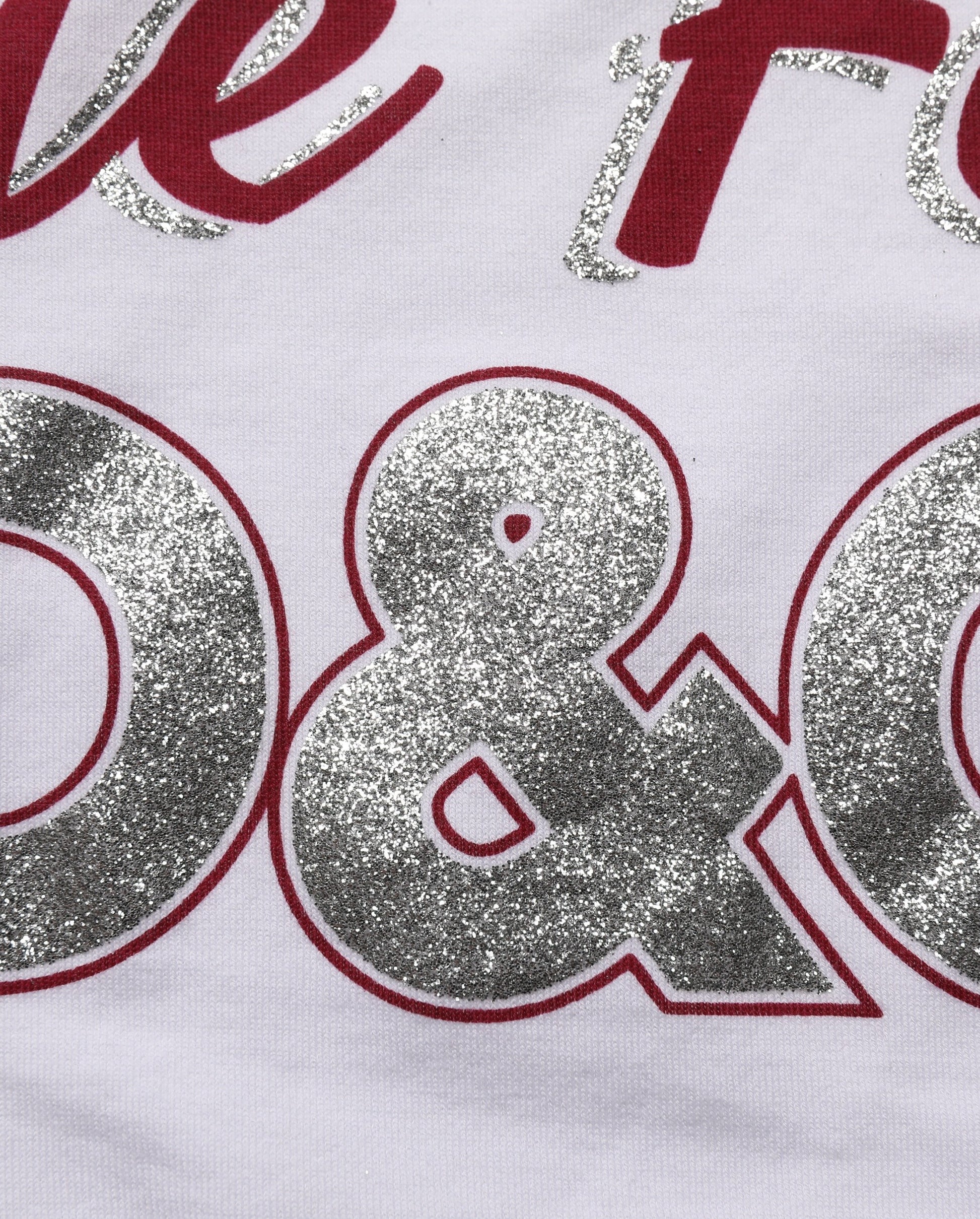 White Graphic Print Cotton Crew Neck T-shirt