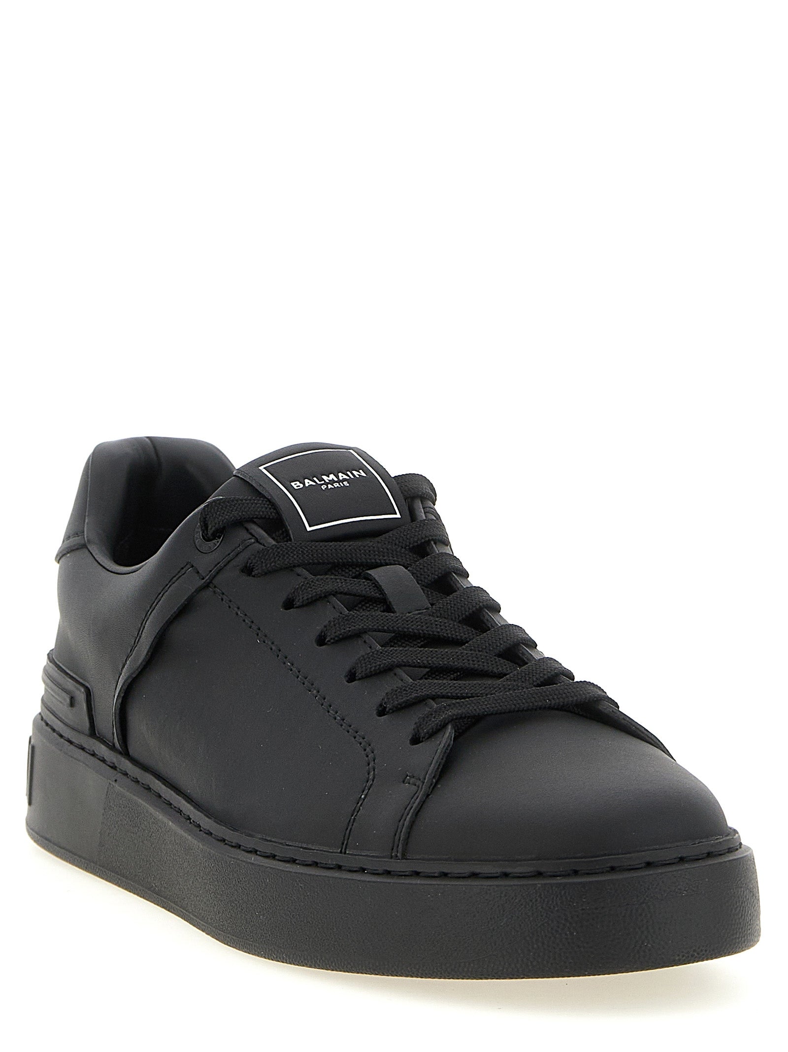 Black Calfskin Low Top Sneakers