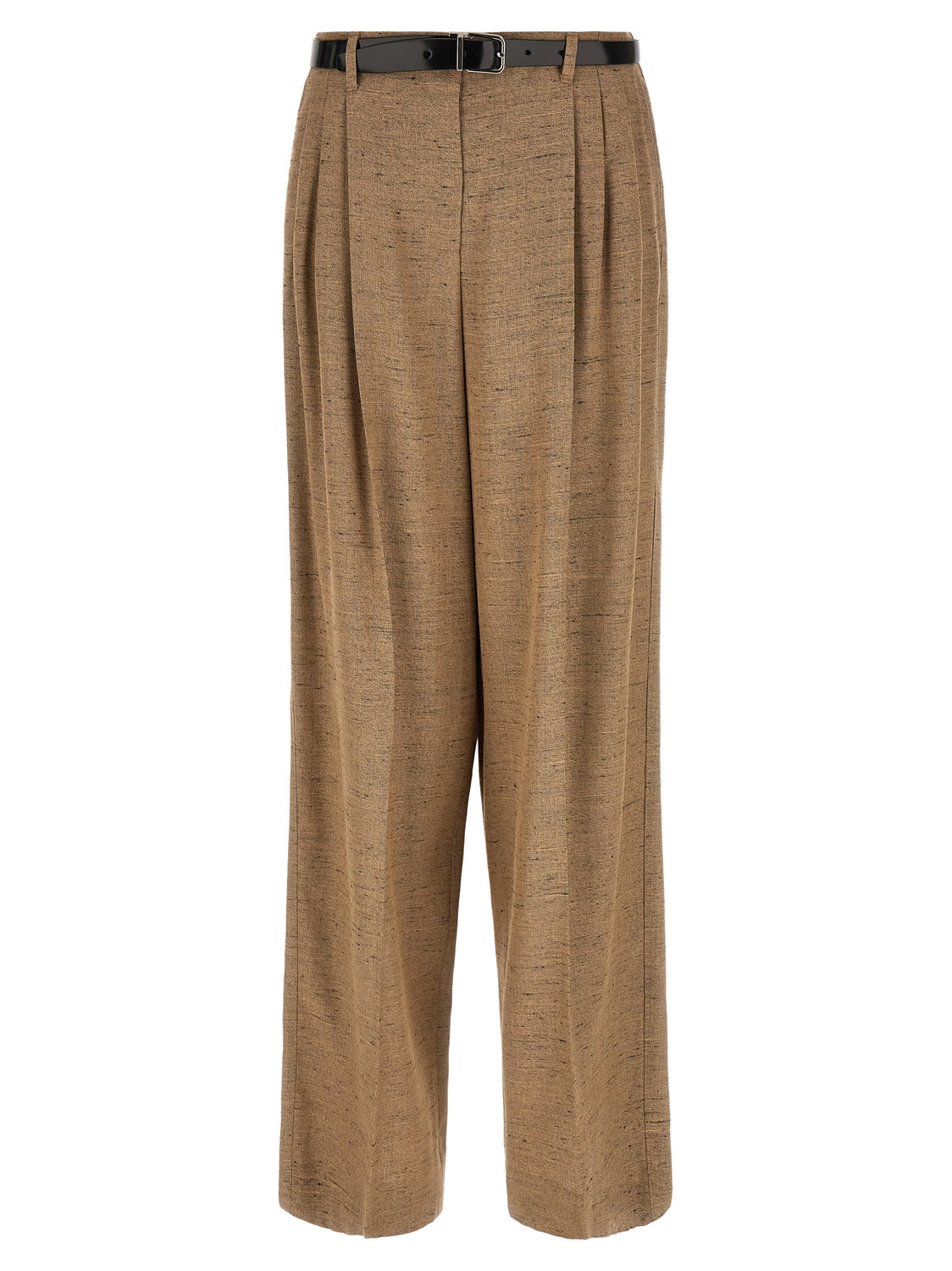 Beige Viscose Casual Pants