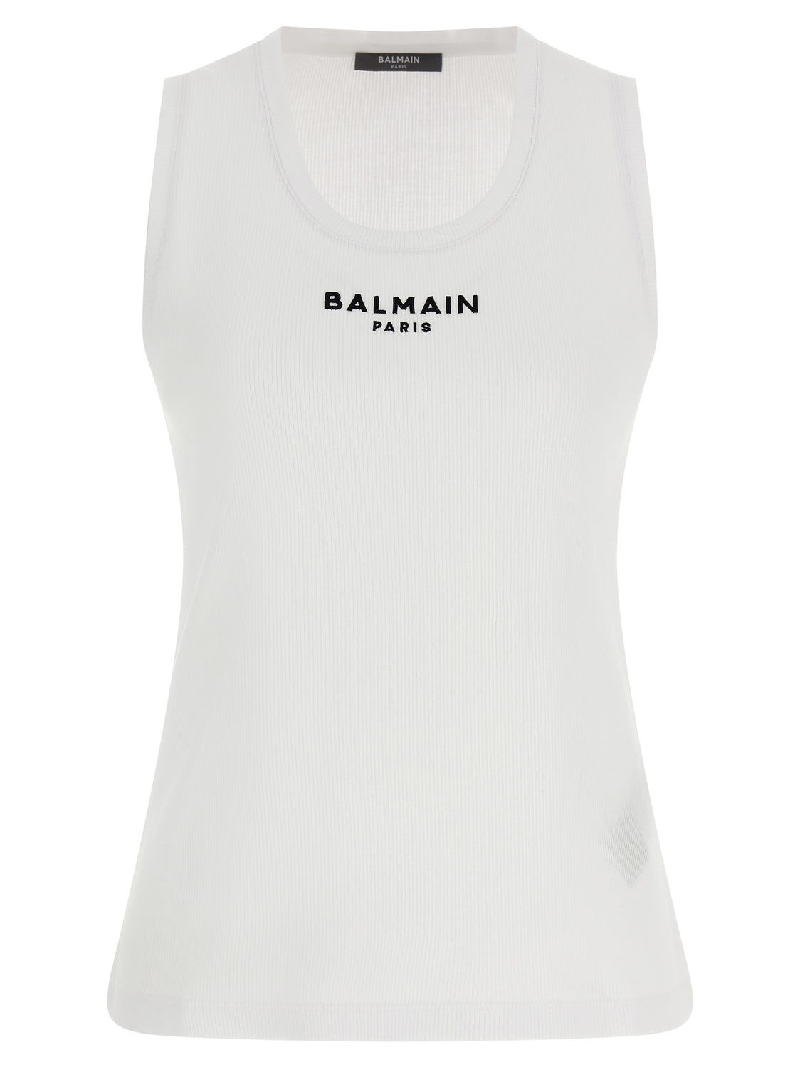 White Cotton Sleeveles T-Shirt